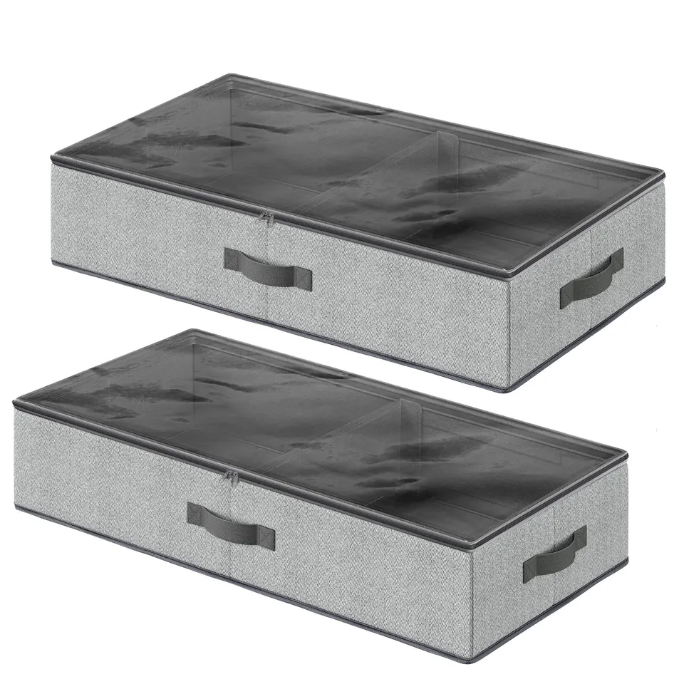 songmics-unterbett-aufbewahrungsbox-2er-set-faltbar-grau image 1