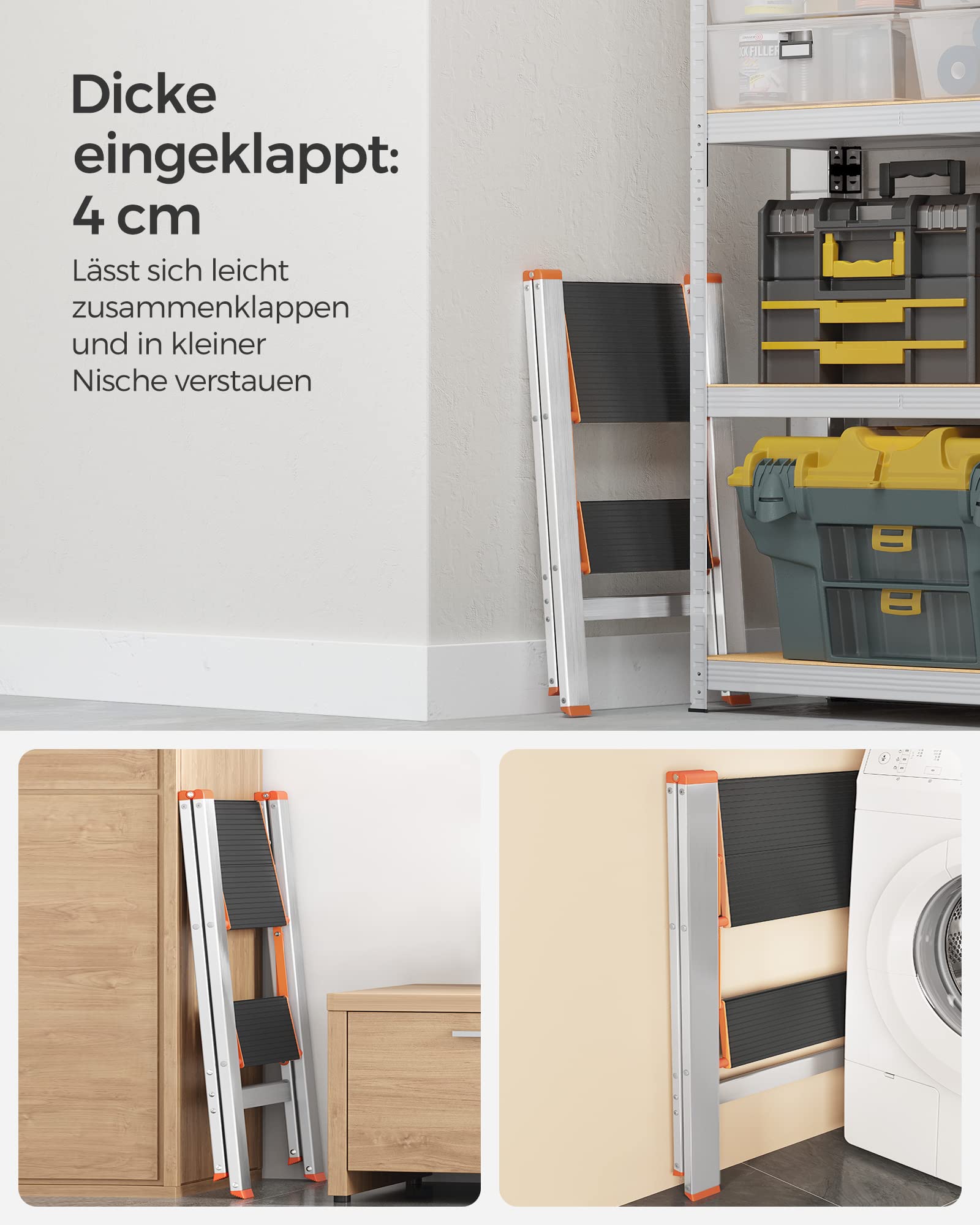 songmics-glt022b01-leiter-2-stufen-alu-silber-klappbar image 2