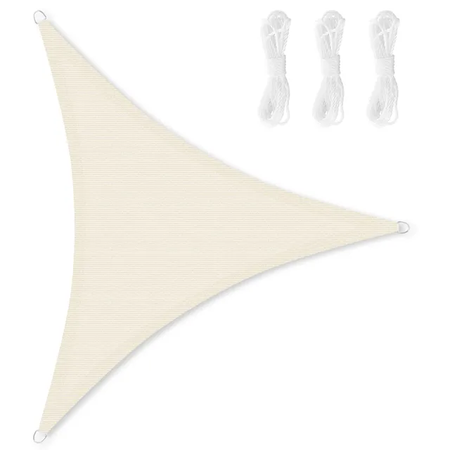 songmics-sonnensegel-gss005m01-dreieckig-4-9-x-4-9-x-4-9-m-hdpe-beige image 1