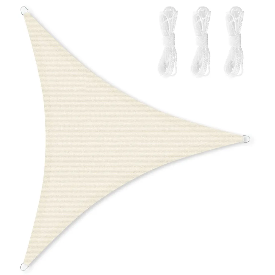 songmics-sonnensegel-gss005m01-dreieckig-4-9-x-4-9-x-4-9-m-hdpe-beige image 1