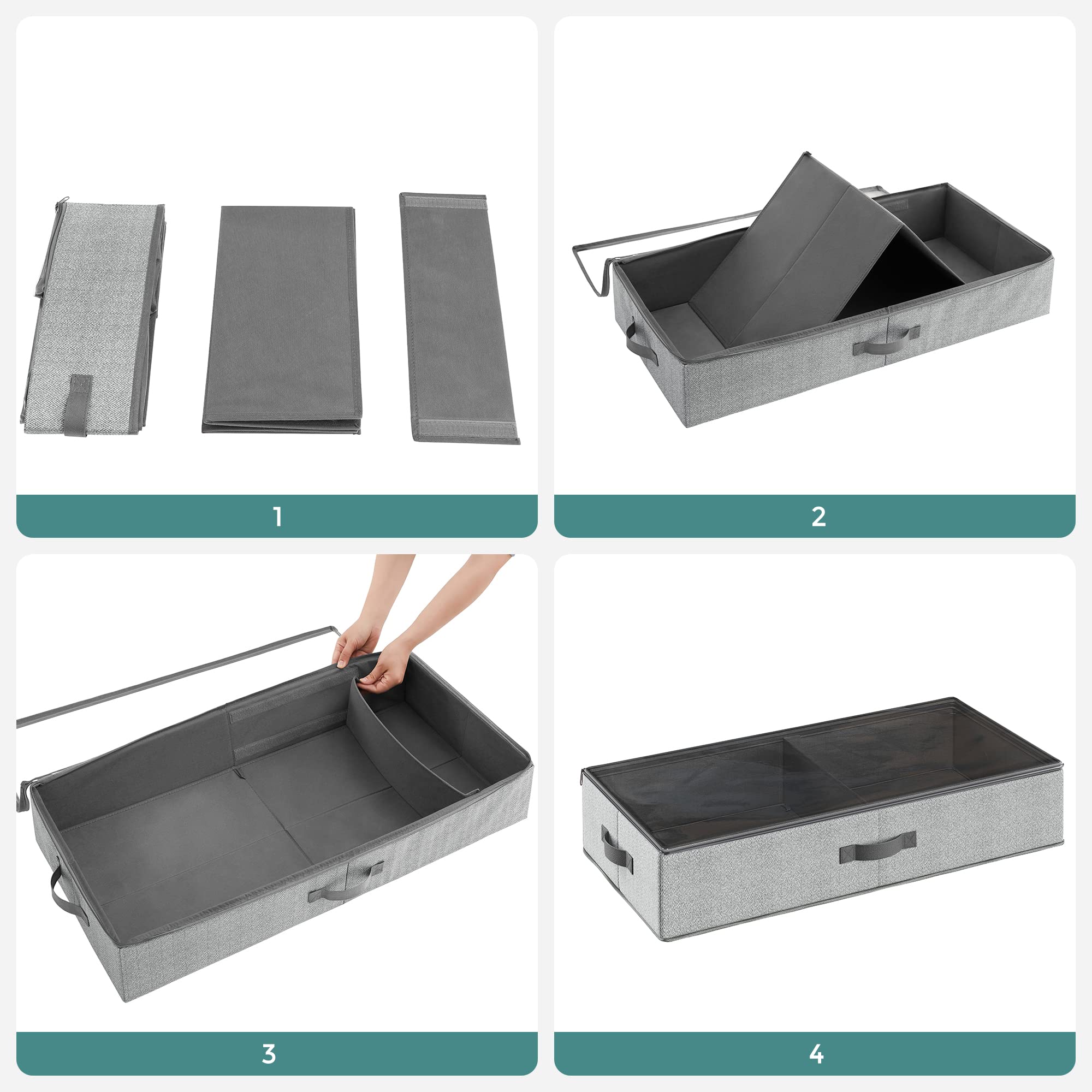 songmics-unterbett-aufbewahrungsbox-2er-set-faltbar-grau image 8
