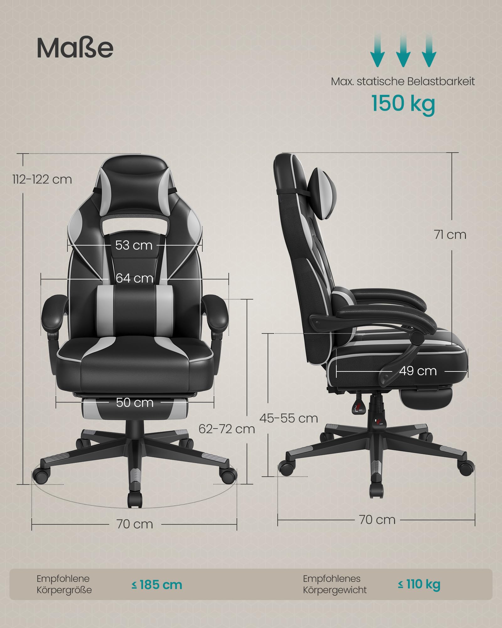 songmics-obg073b03-gaming-stuhl-b-rostuhl-mit-fu-st-tze-tintenschwarz-taubengrau image 3