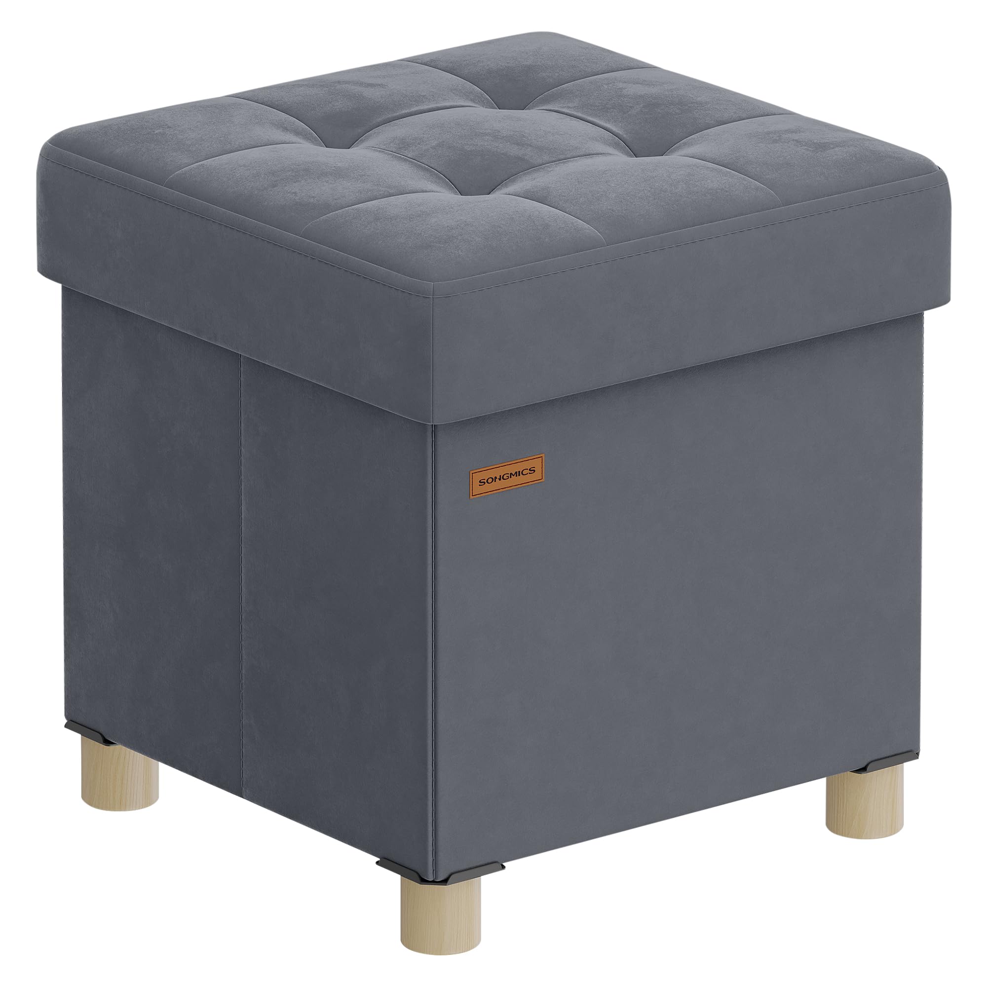 songmics-sitzbank-mit-stauraum-faltbar-37-l-38x38x40-cm-samt image 1