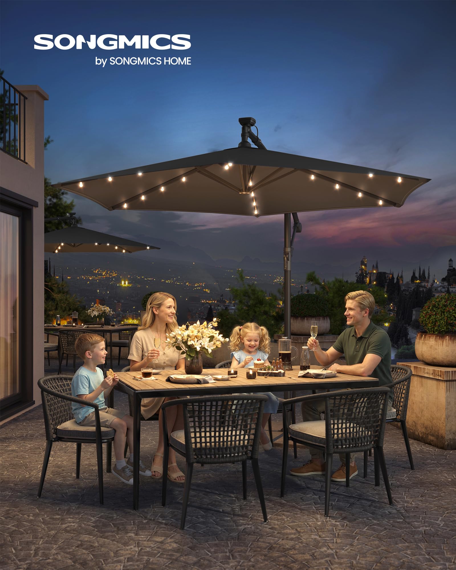 songmics-ampelschirm-300-cm-mit-led-solar-beleuchtung-grau image 2