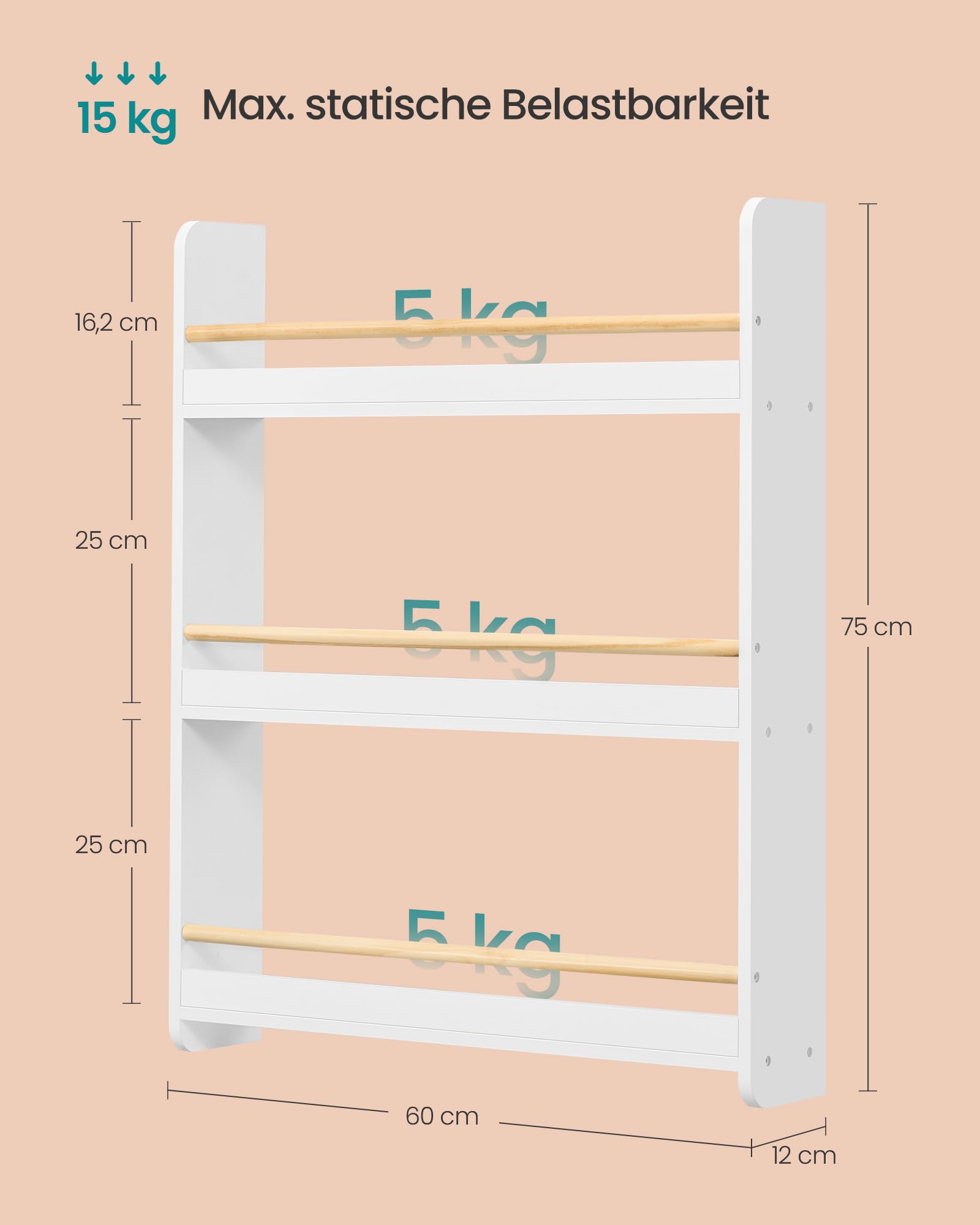 songmics-kinderregal-wandregal-gkr013w02-b-cherregal-3-ebenen-12-x-60-x-75-cm-we image 3