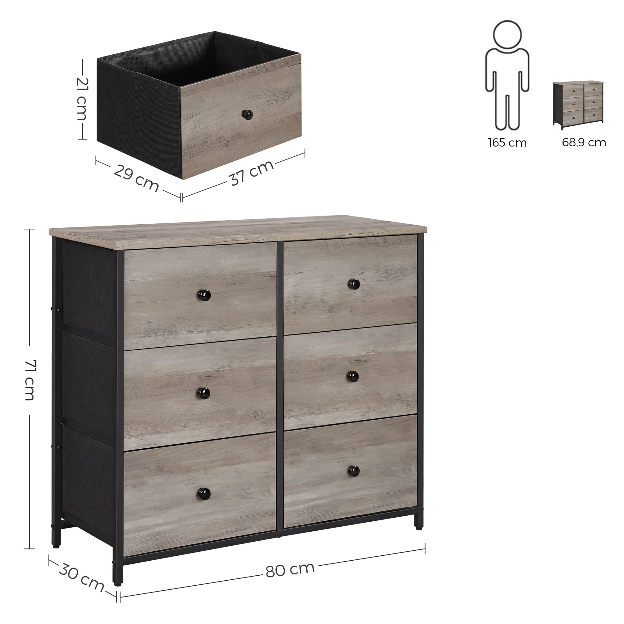 songmics-kommode-6-stoffschubladen-mdf-industrial-greige-schwarz-lgs023g01 image 3