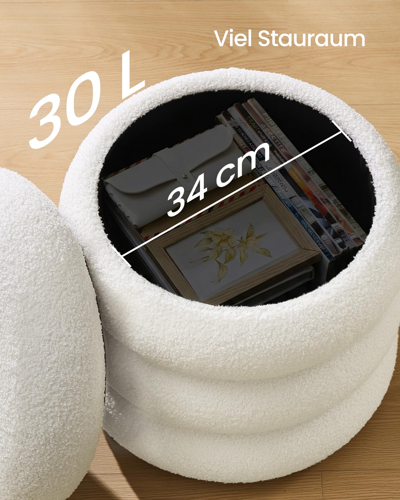songmics-schminkhocker-rund-mit-stauraum-30-l-teddyfleece image 2