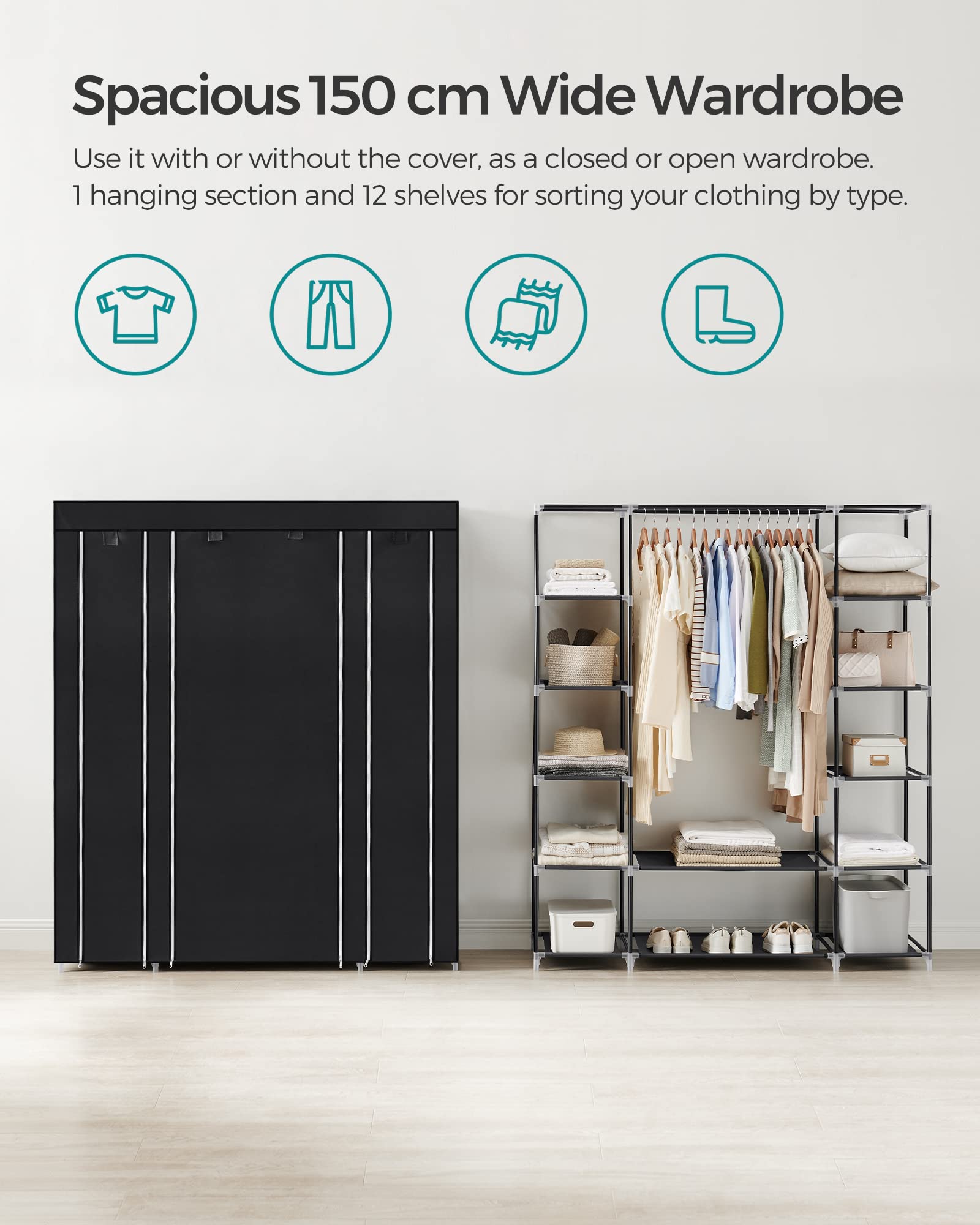 songmics-lsf03h-stoffschrank-kleiderschrank-150-x-45-x-175-cm-schwarz image 3