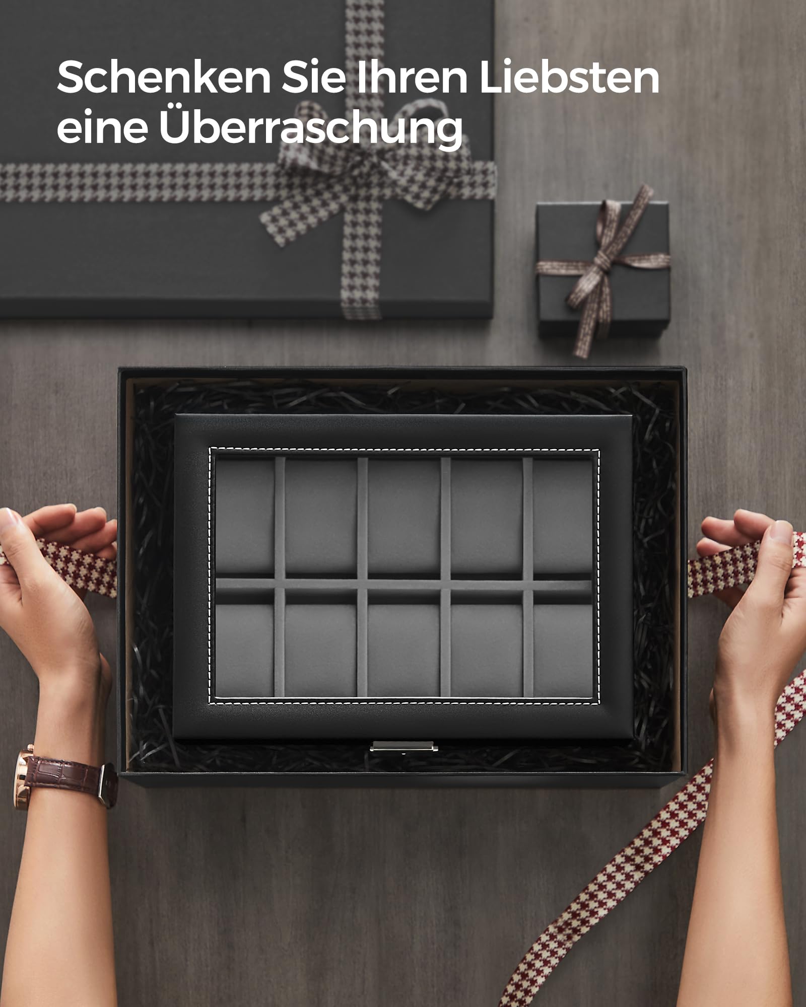 songmics-jwb020-uhrenbox-20-f-cher-2-ebenen-glasdeckel-schwarz image 7