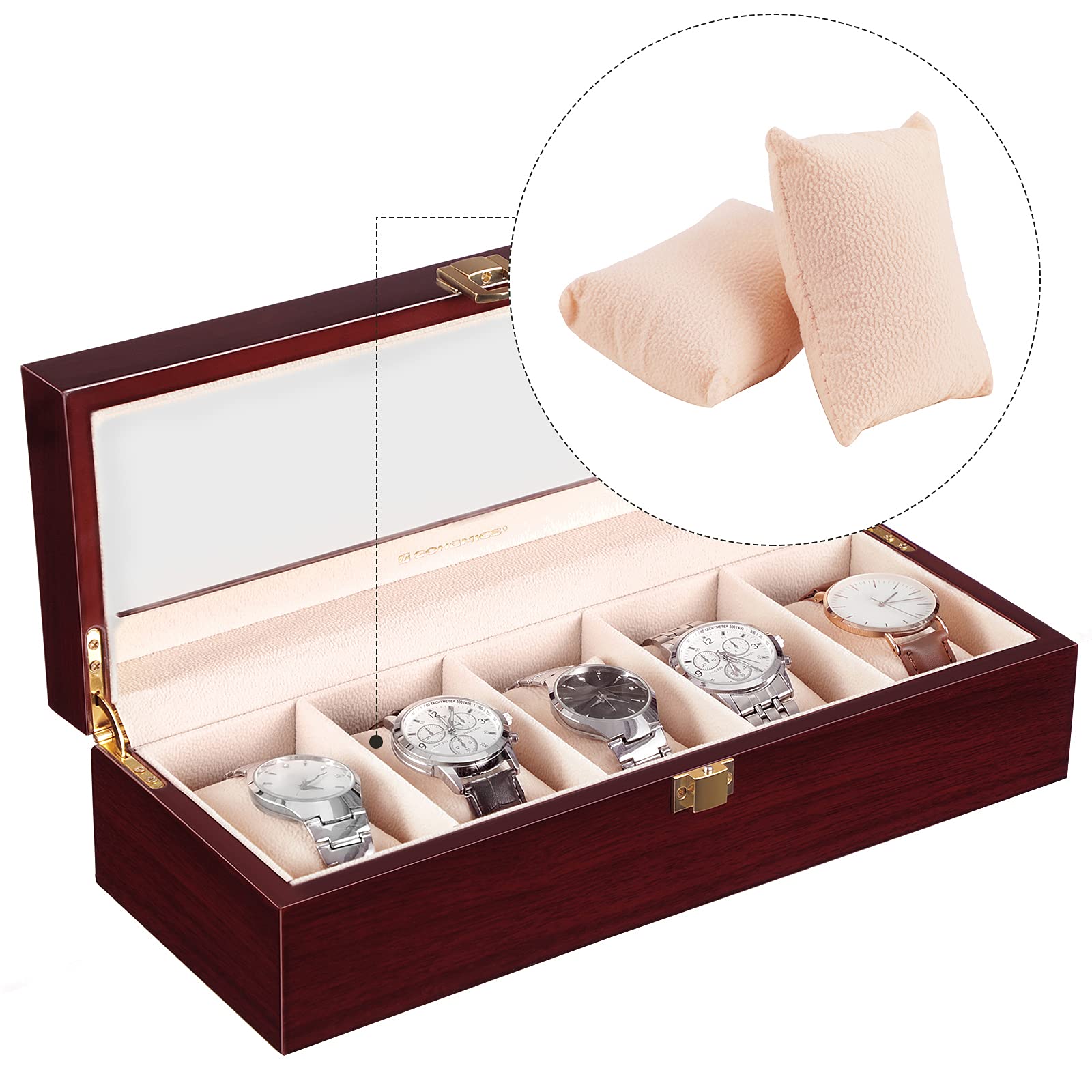 songmics-jow05rd-uhrenbox-holz-5-f-cher-mahagoni image 4