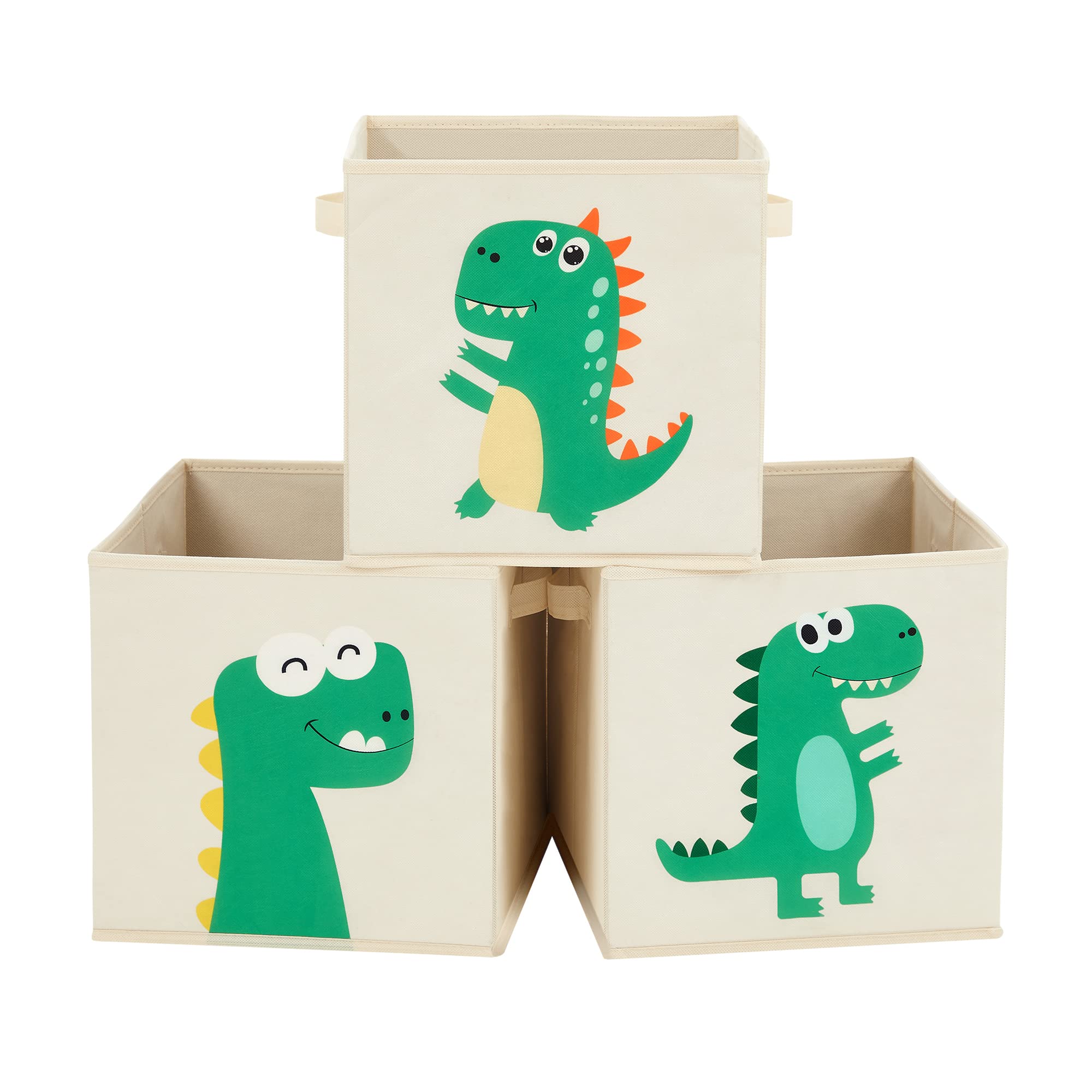songmics-aufbewahrungsbox-rfb704w03-3er-set-stoffbox-30-x-30-x-30-cm-dinosaurier image 1