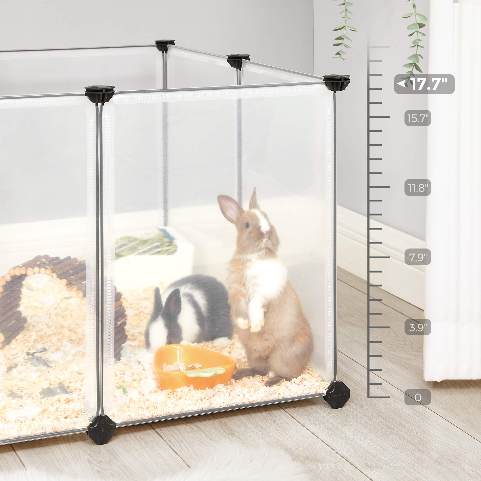 songmics-kleintiergehege-lpc005w01-transparent-laufstall-143-x-73-x-91-cm-kunsts image 5