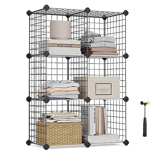 songmics-netzregal-lpi111h-mit-6-w-rfeln-aufbewahrungsschrank-schwarz image 8