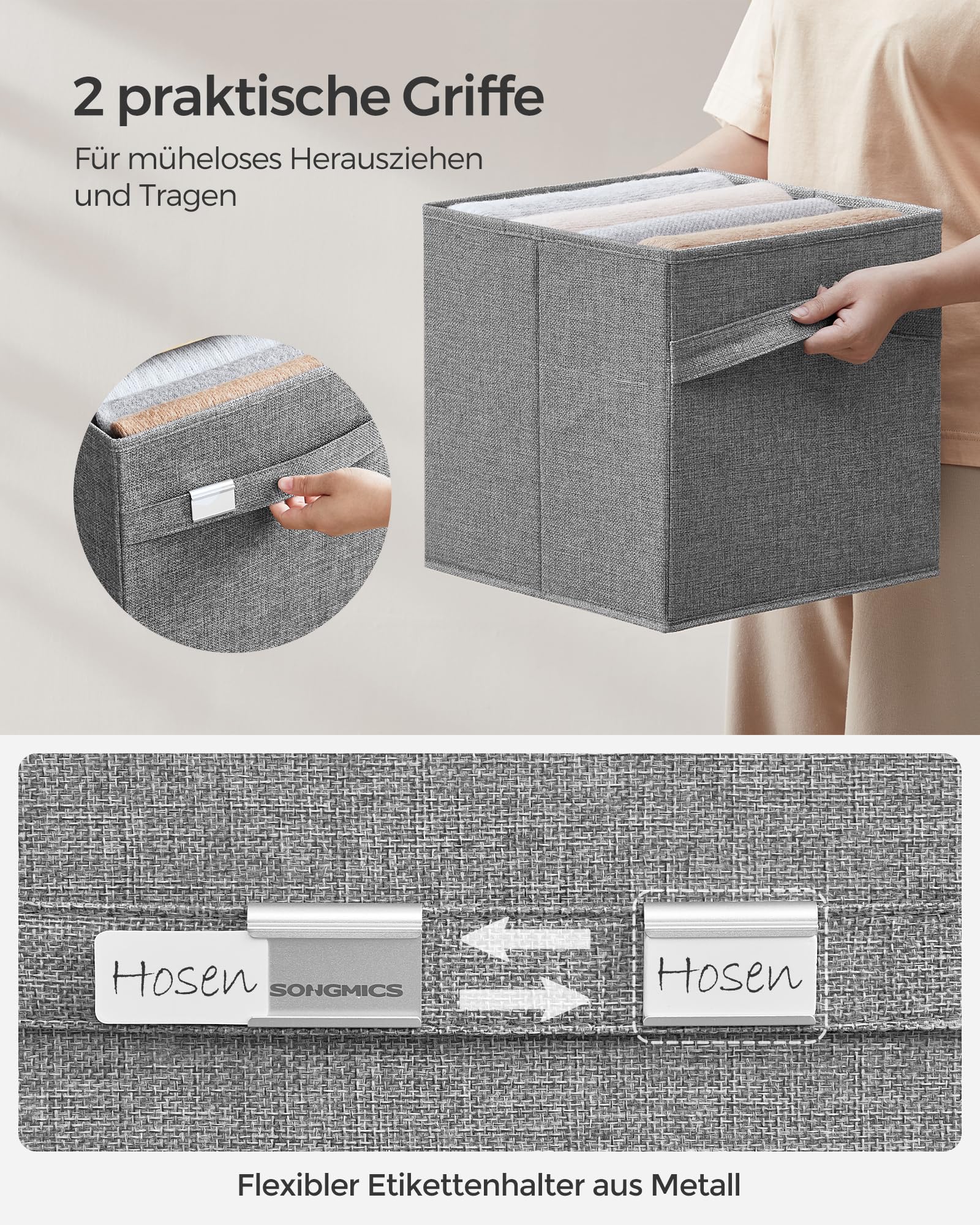 songmics-aufbewahrungsbox-rob230g04-4er-set-30x30x30-taubengrau-faltbox image 4