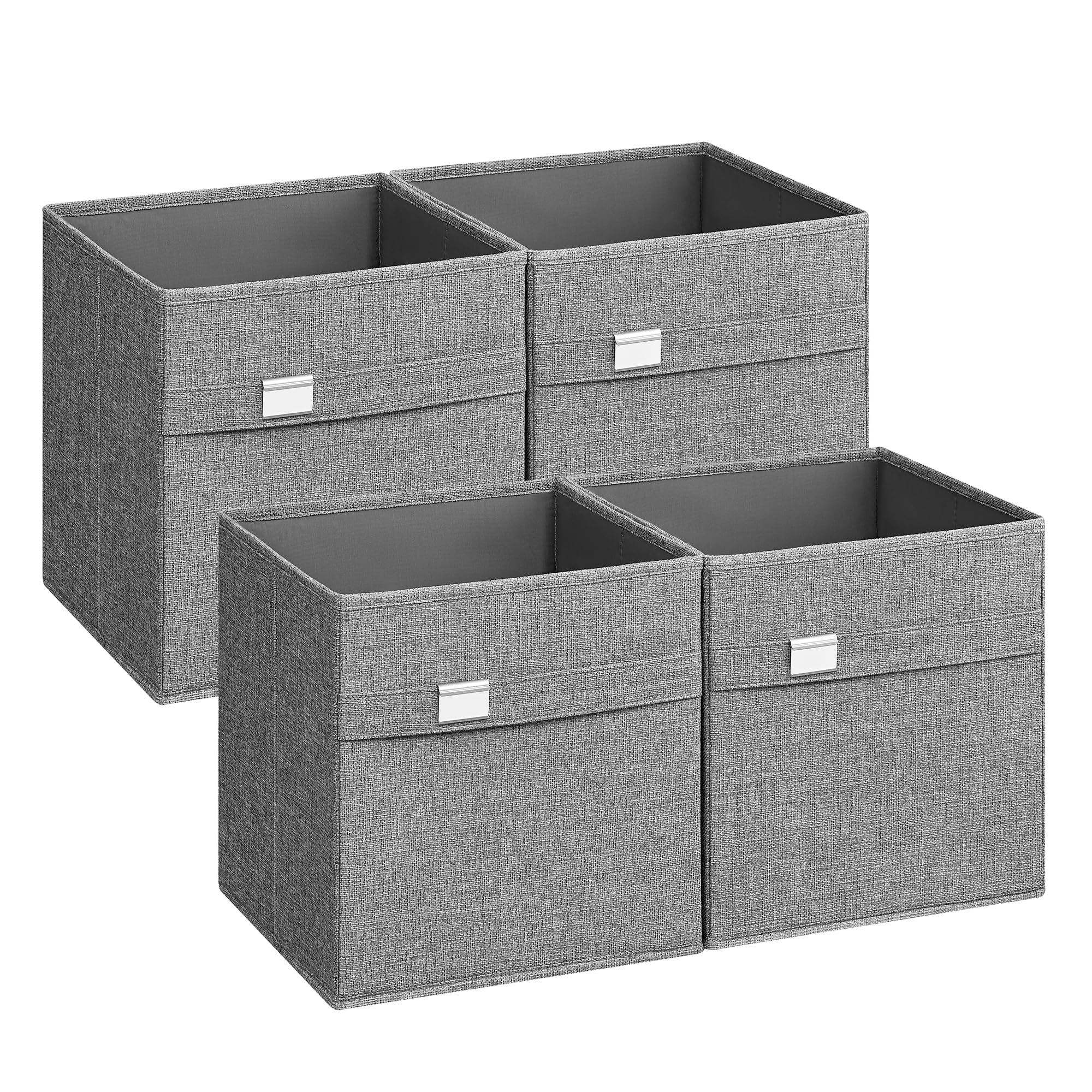 songmics-aufbewahrungsbox-rob230g04-4er-set-30x30x30-taubengrau-faltbox image 1