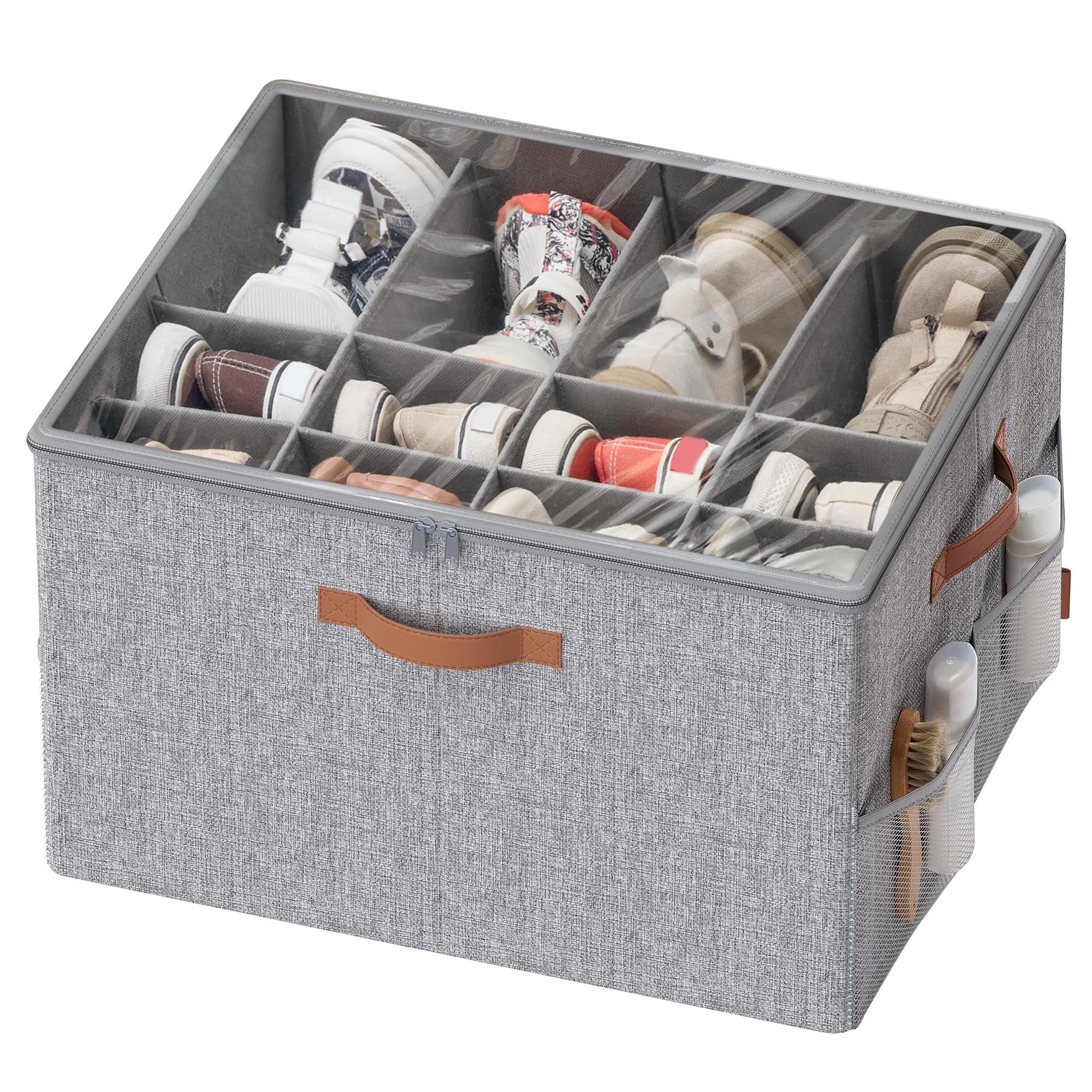 songmics-schuh-organizer-f-r-16-paar-schuhe-mit-transparentem-deckel image 7