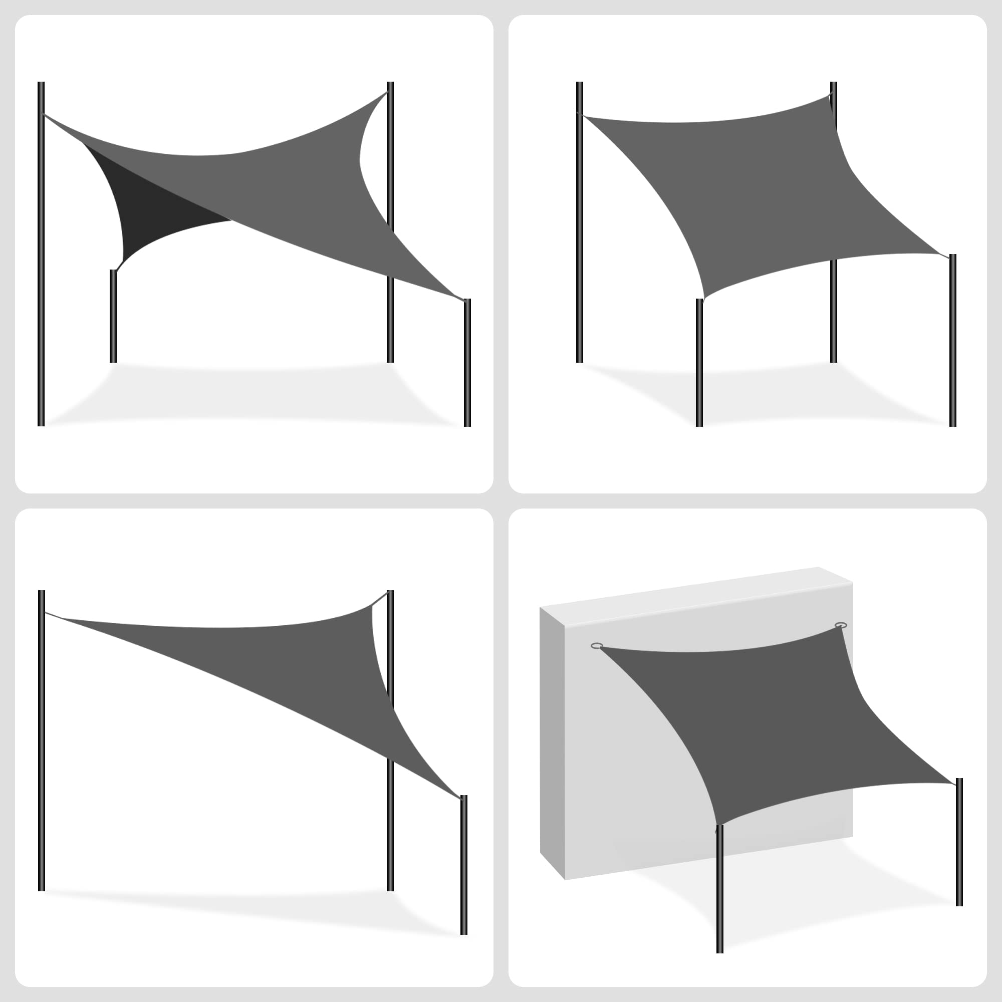 songmics-gss34gy-sonnensegel-3-x-4-m-rechteckig-rauchgrau-hdpe image 7