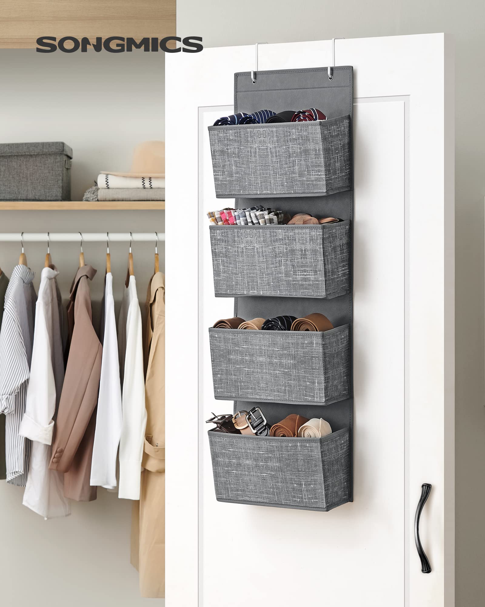 songmics-rdh004g11-h-ngeorganizer-4-taschen-12x33-5x100-cm-grau-meliert image 2