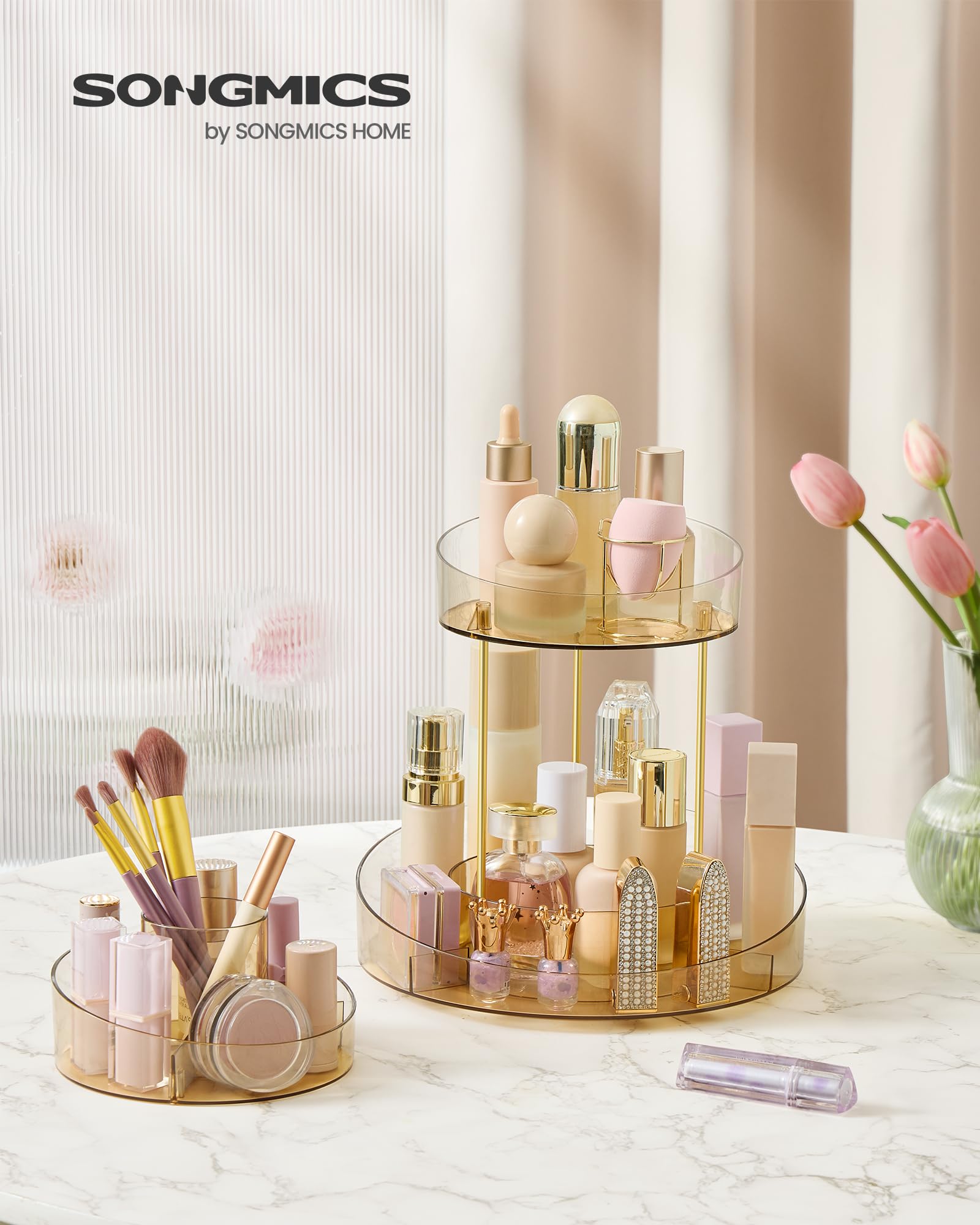 songmics-make-up-organizer-drehbar-jka027a01-champagnergold-2-ebenen image 2