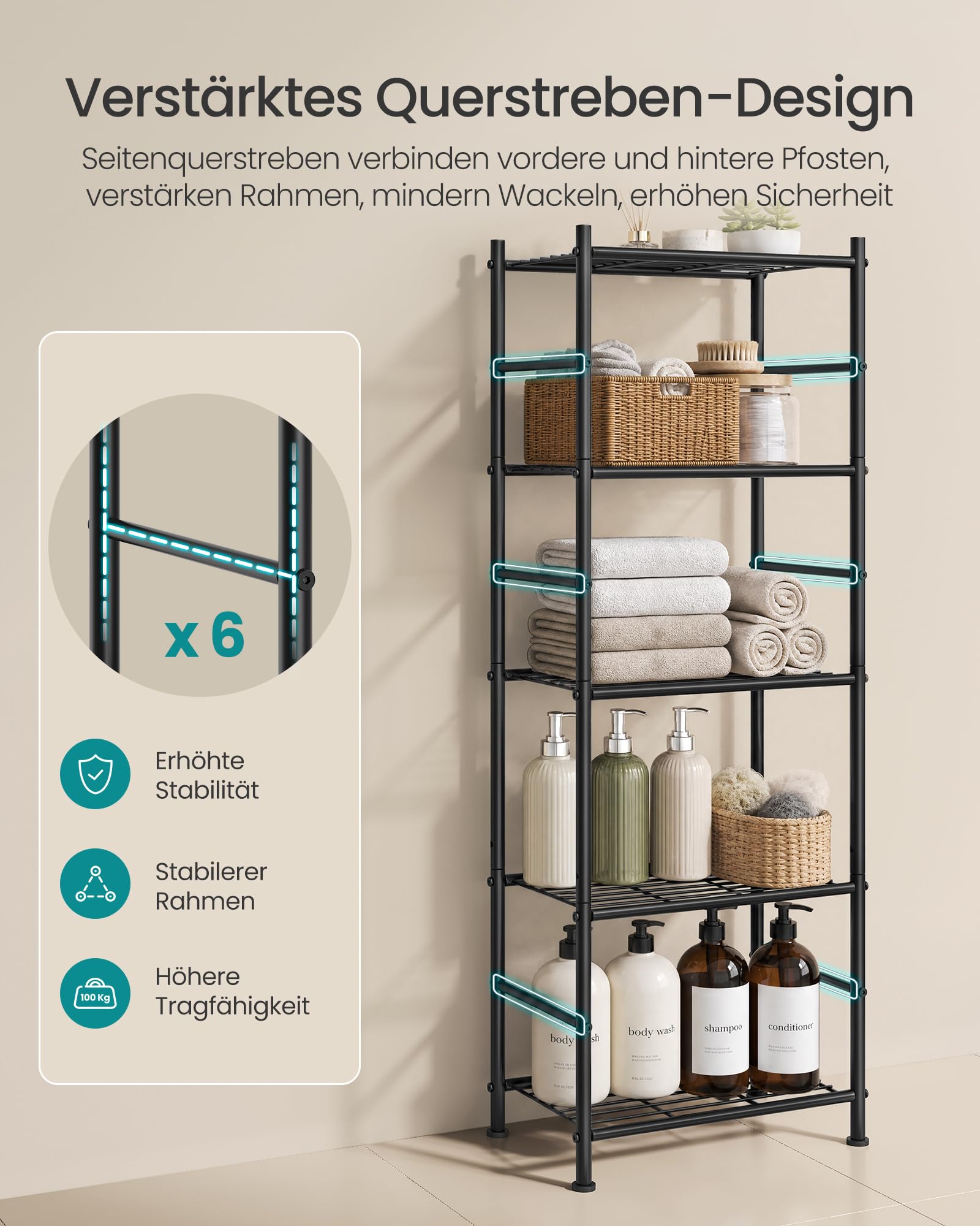 songmics-standregal-40-x-30-x-144-cm-metallregal-mit-5-ablagen image 5