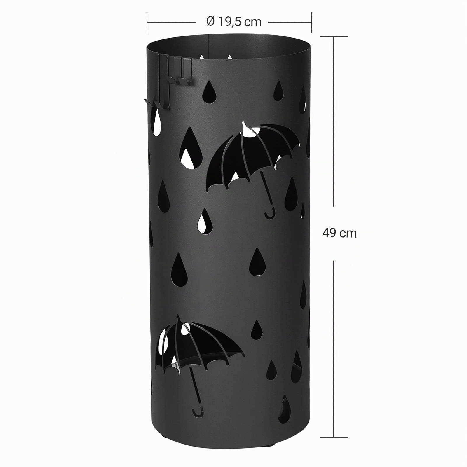 songmics-schirmst-nder-luc23b-rund-metall-matt-schwarz-49-x-19-5-cm image 4