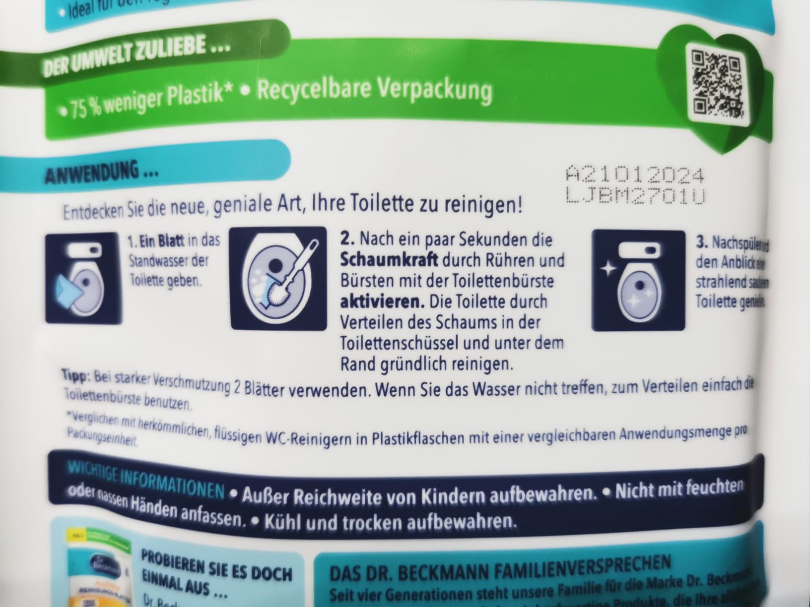 Toll für schnelle Reinigung
