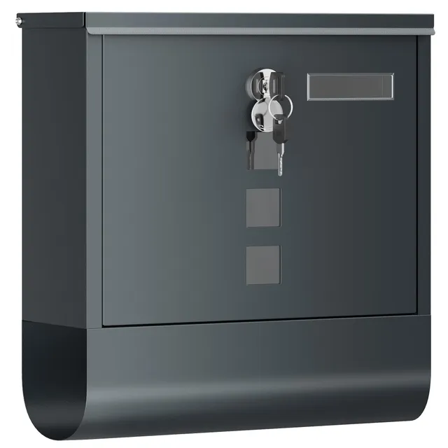 songmics-wandbriefkasten-gmb20ag-anthrazitgrau-30-8-x-33-8-cm-mit-schloss image 1
