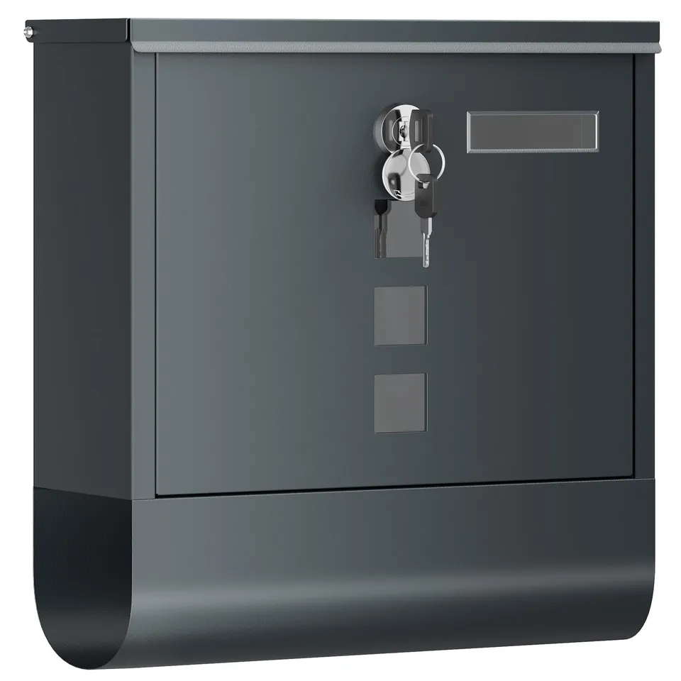 songmics-wandbriefkasten-gmb20ag-anthrazitgrau-30-8-x-33-8-cm-mit-schloss image 1
