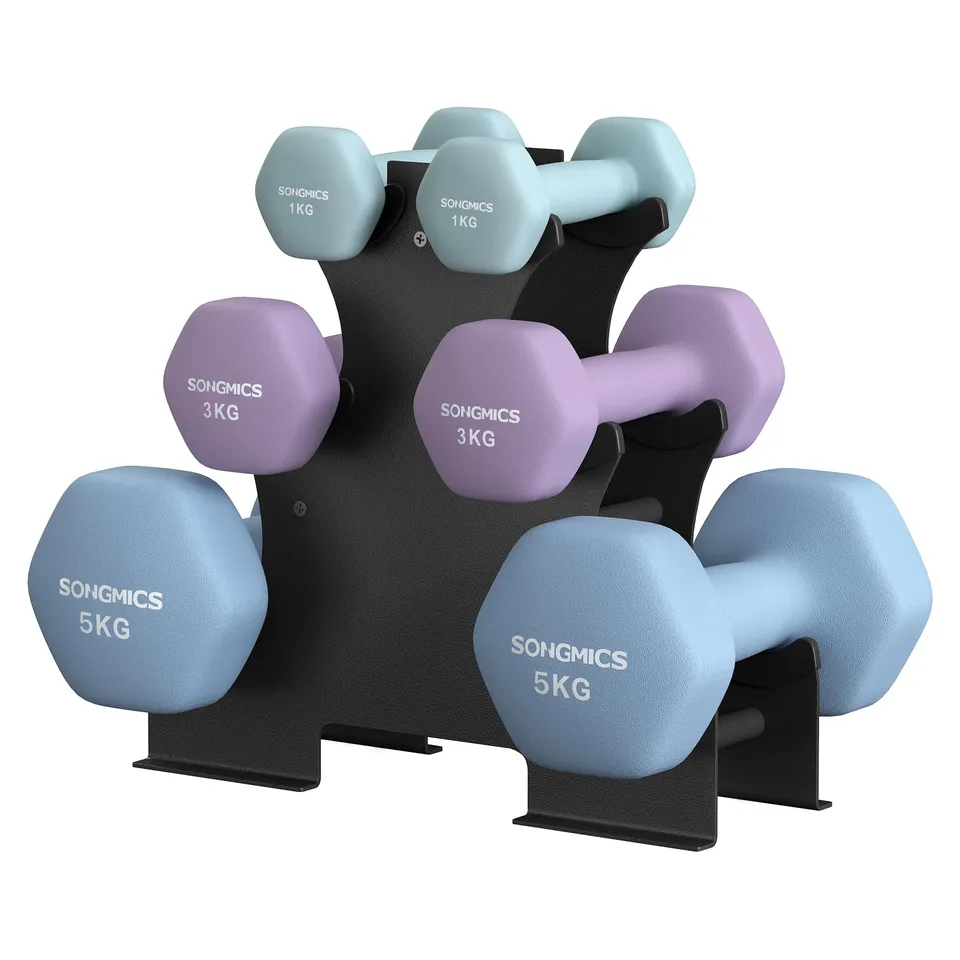 songmics-hexagon-kurzhantel-set-6-teilig-2x1kg-2x3kg-2x5kg-mit-hantelst-nder image 1