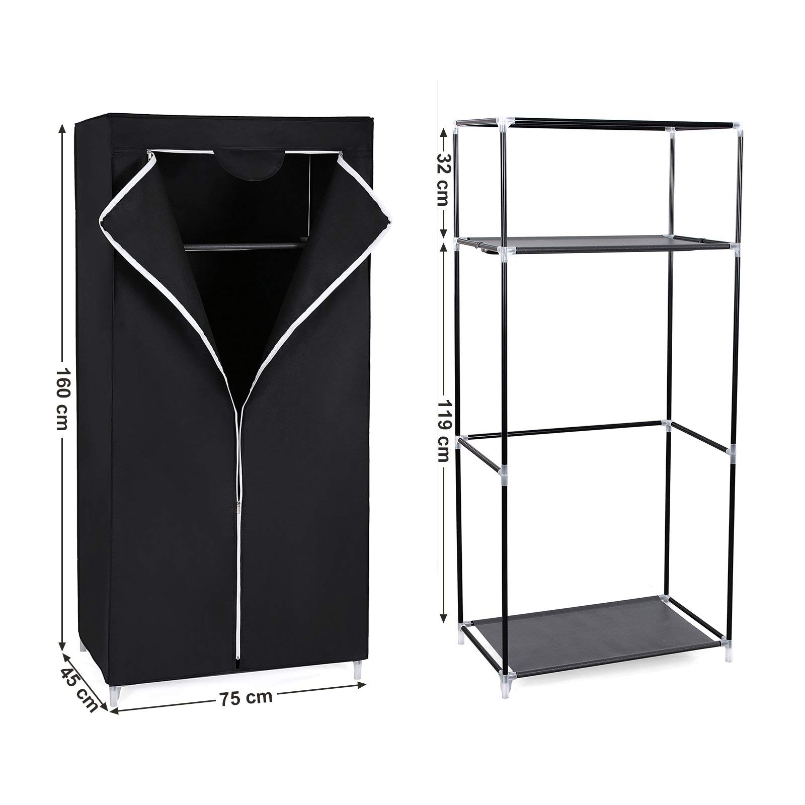 songmics-kleiderschrank-ryg83h-stoffschrank-faltbar-75-x-45-x-160-cm-schwarz image 5