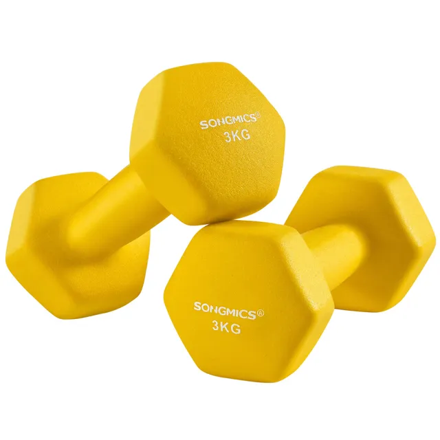 songmics-hanteln-2er-set-2-x-3-kg-neopren-gelb-syl066yl-kurzhanteln-rutschfest image 1