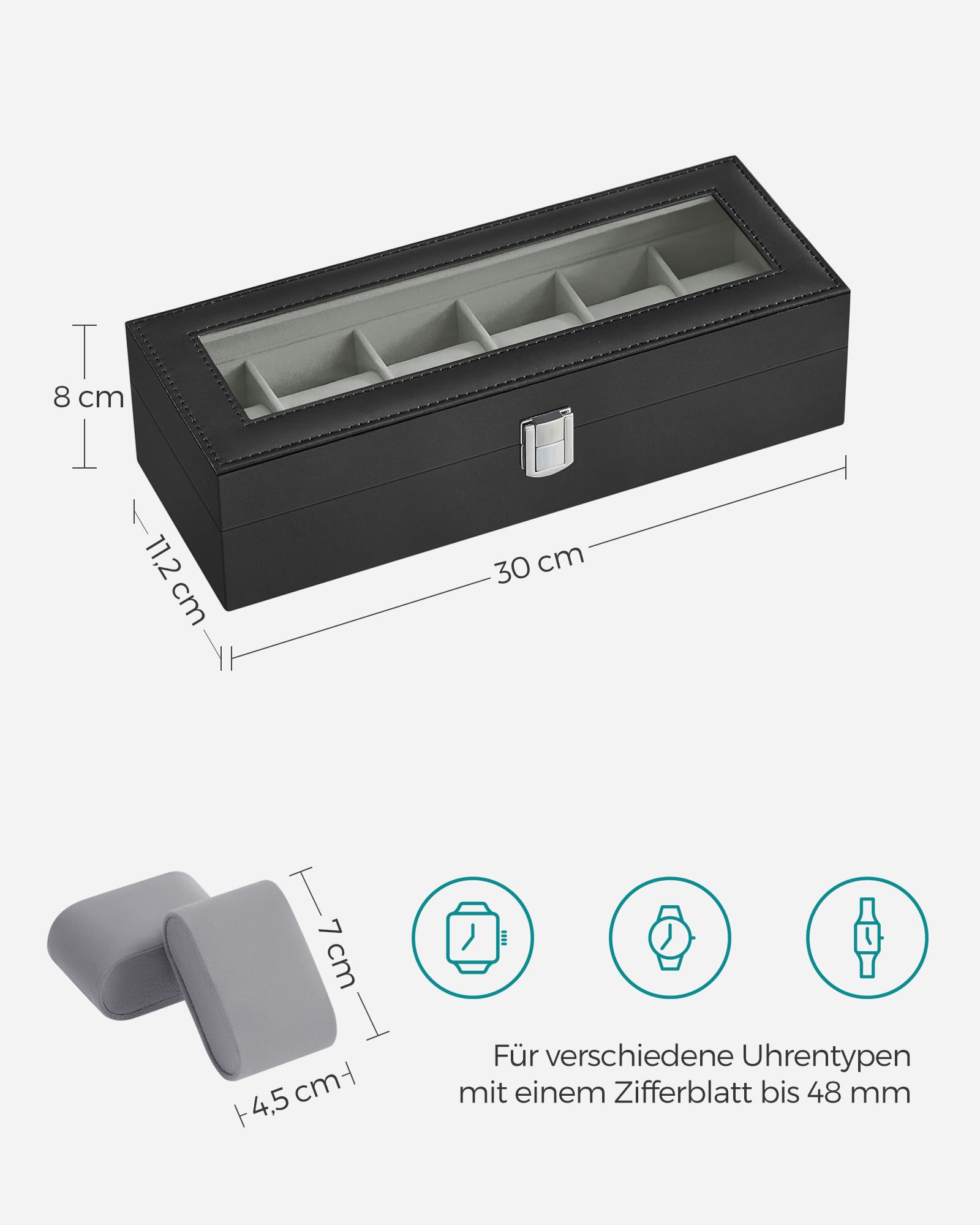 songmics-uhrenbox-mit-6-f-chern-glasdeckel-schwarz-jwb06bk image 6