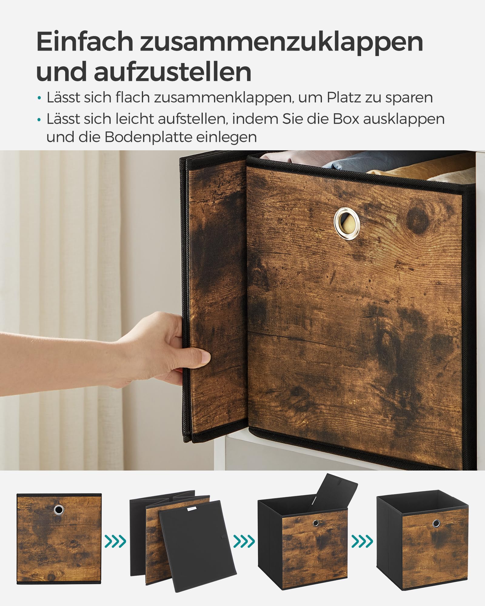 songmics-aufbewahrungsbox-rfb133b01-6er-set-33-x-33-x-33-cm-vintagebraun-schwarz image 8