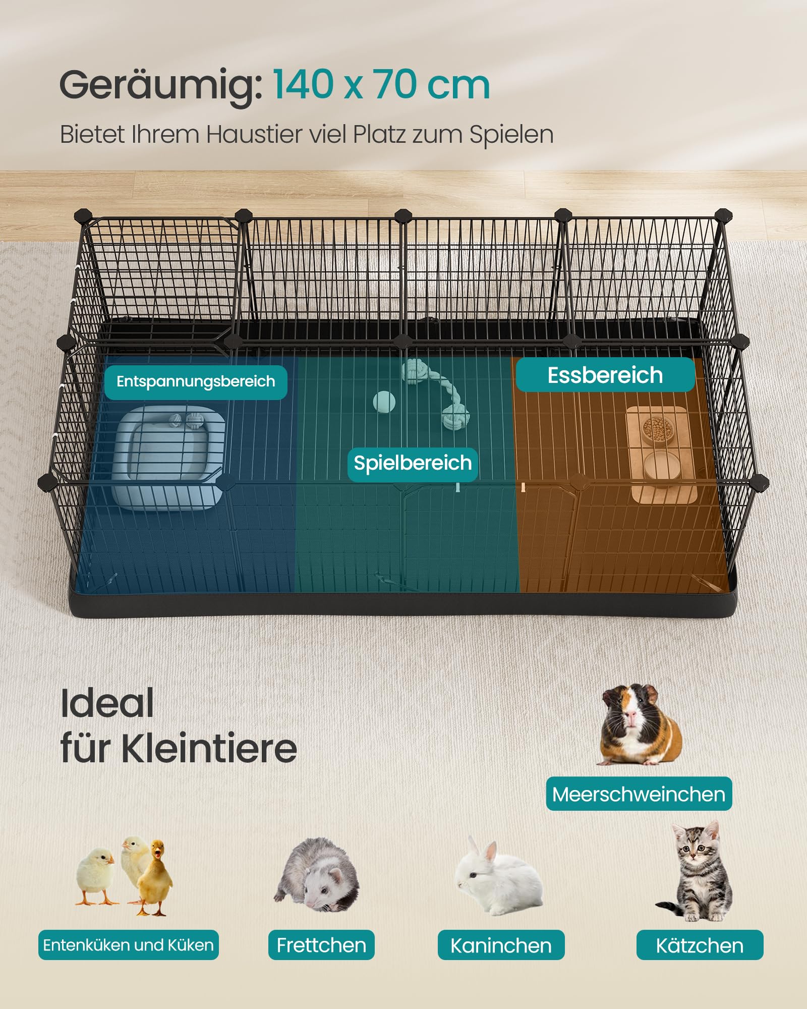 songmics-freilaufgehege-f-r-kaninchen-mit-bodenmatte-140x70x45-cm image 3