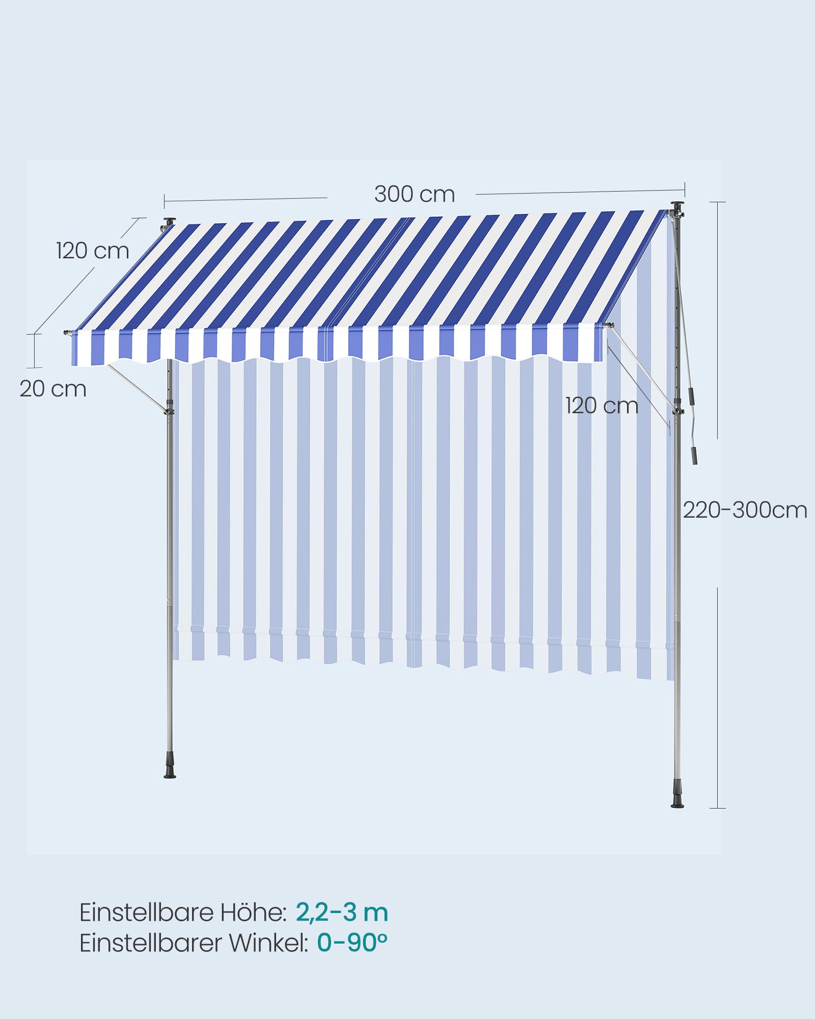 songmics-klemmmarkise-gsa302qz01-300-x-120-cm-balkonmarkise-blau-wei image 6