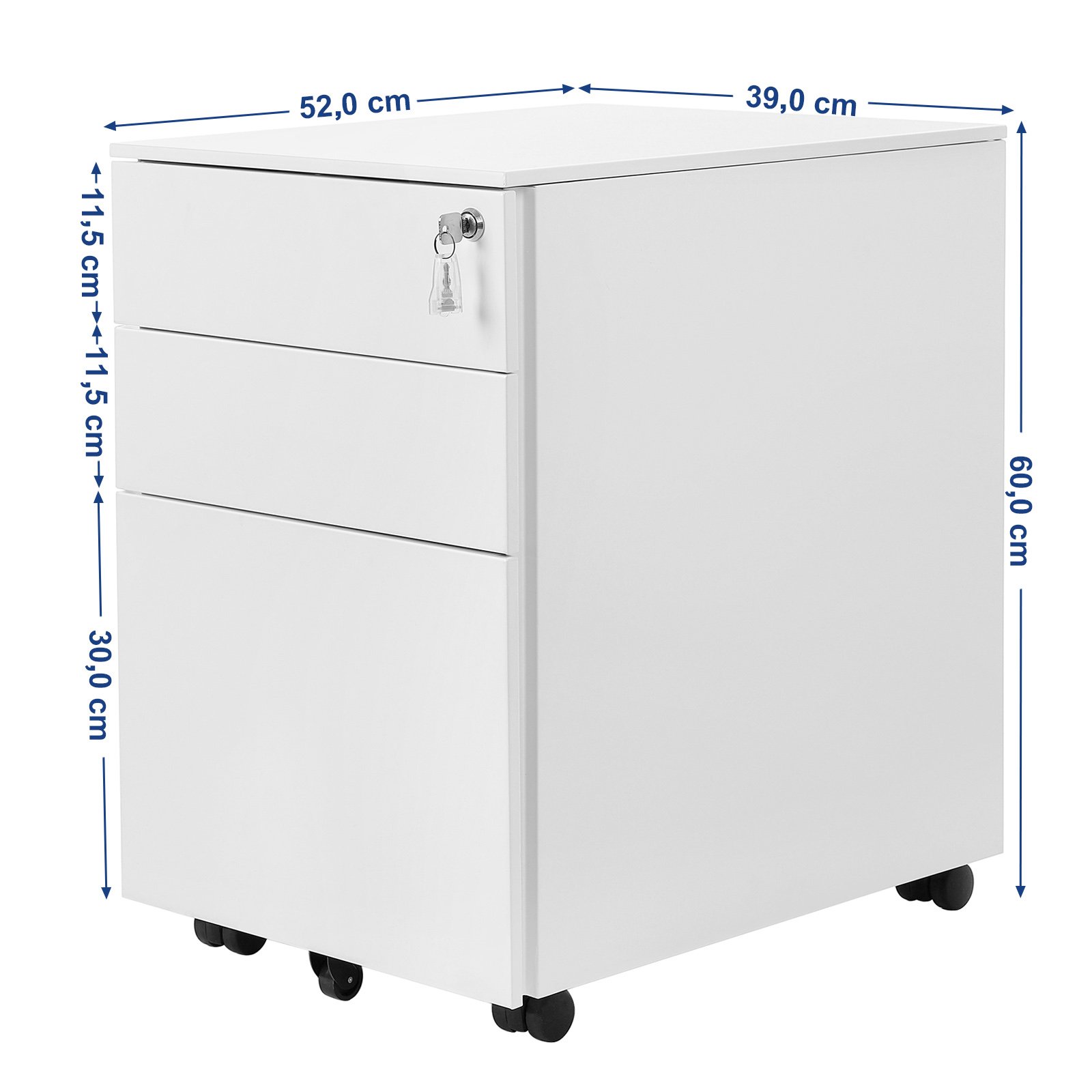 songmics-rollcontainer-ofc60wt-wei-3-schubladen-abschlie-bar-52x39x60-cm image 3