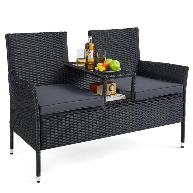songmics-gartenbank-ggf022b01-2-in-1-balkonsofa-mit-tisch-aus-pe-polyrattan-schw image 1