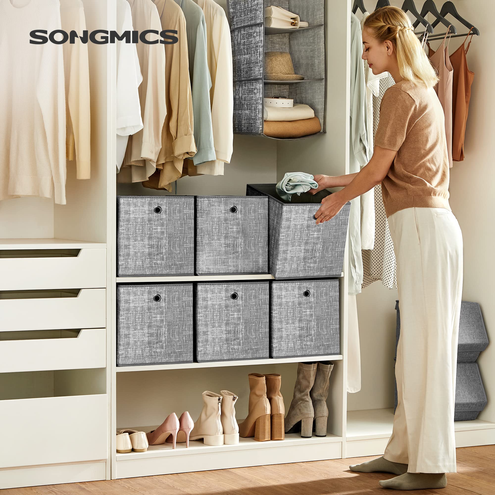 songmics-aufbewahrungsbox-6er-set-rfb02lg-3-grau-meliert-30-x-30-x-30-cm image 2