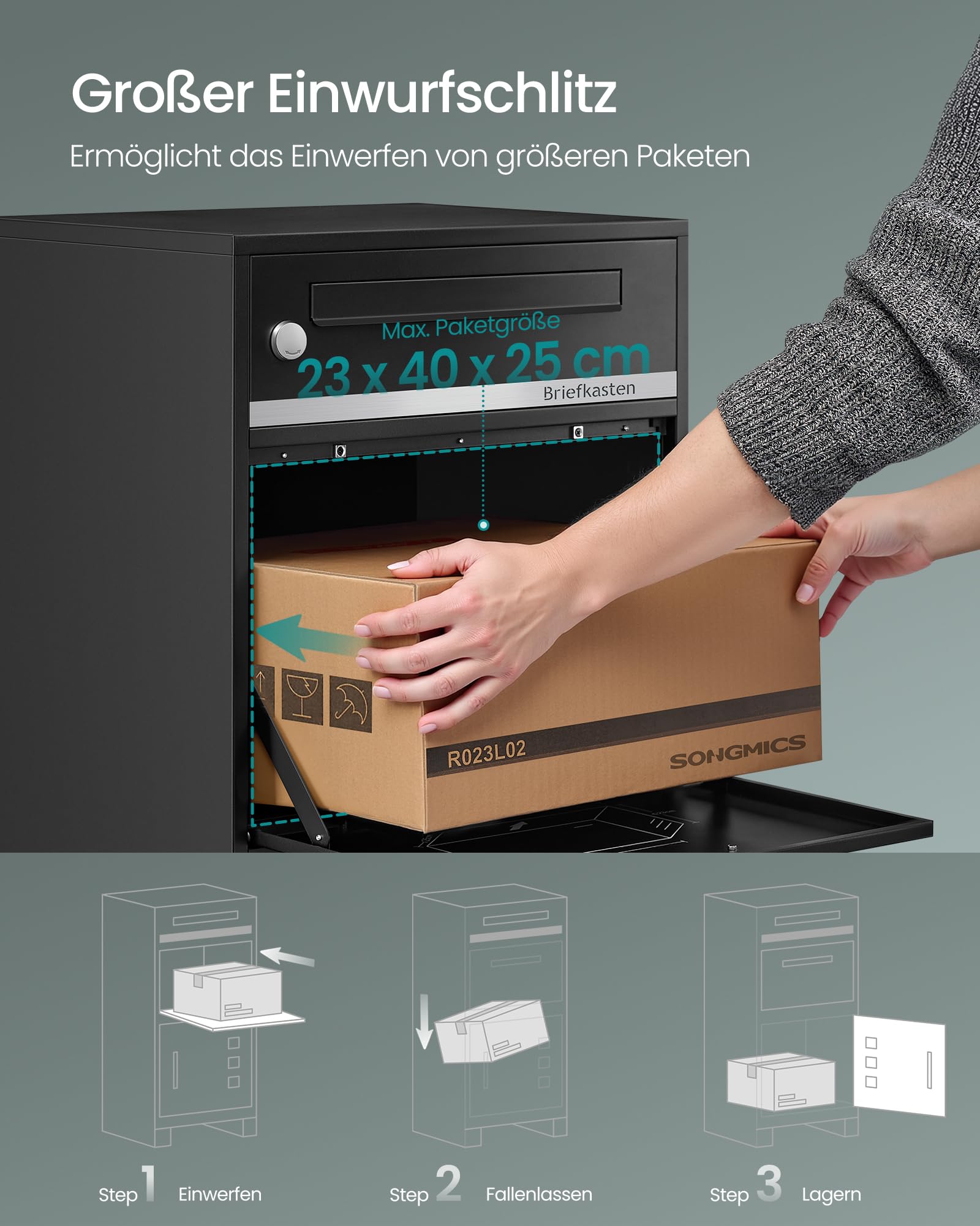 songmics-paketbox-mit-briefkasten-und-paketfach-stahl-55-l image 5