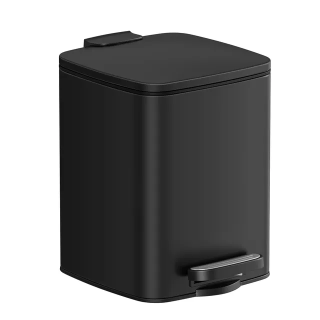 songmics-kosmetikeimer-6-liter-mit-pedal-tretm-lleimer-stahl-schwarz-ltb590b0602 image 1