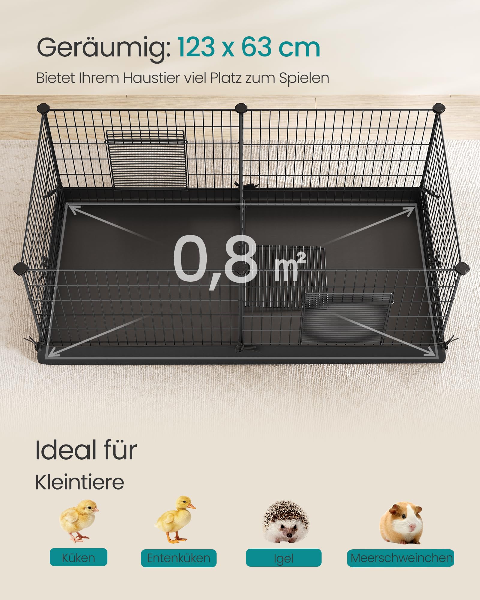songmics-kleintiergehege-lpi07h-freilaufgehege-f-r-meerschweinchen-123-x-63-x-46 image 3