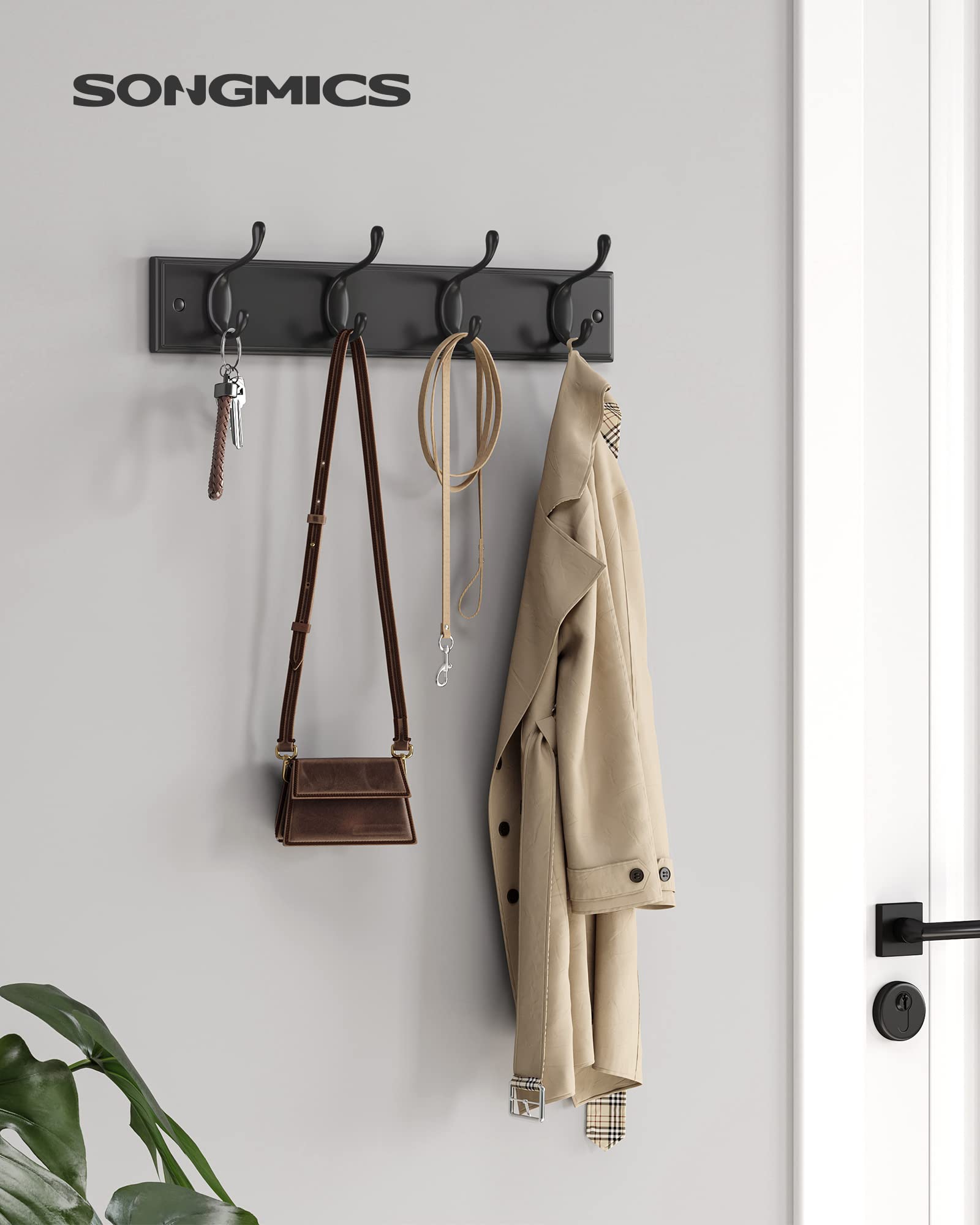 songmics-garderobenleiste-wand-4-doppelhaken-schwarz-lhr023b01 image 7