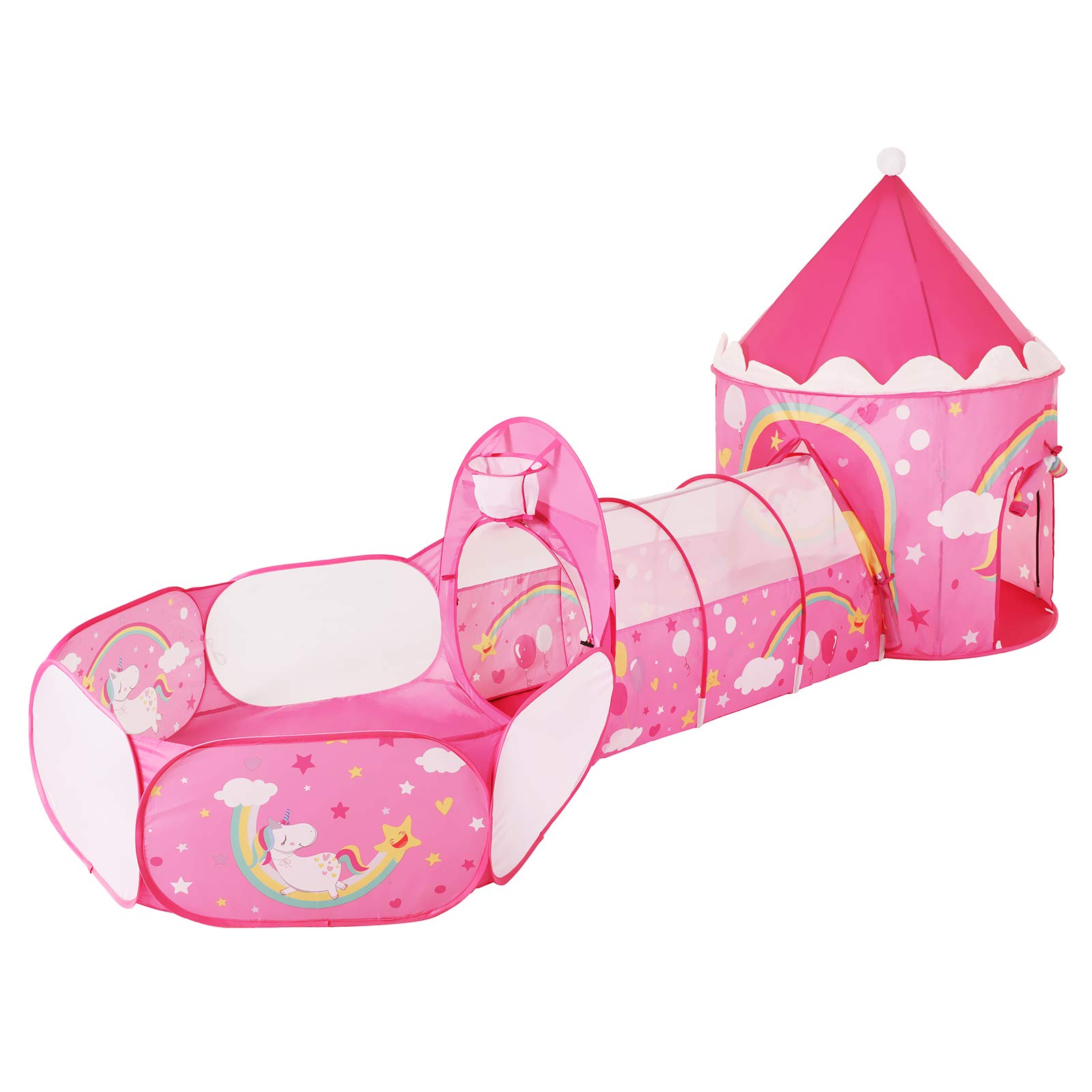 songmics-3-in-1-spielzelt-lpt701p01-pop-up-mit-tunnel-pink image 1