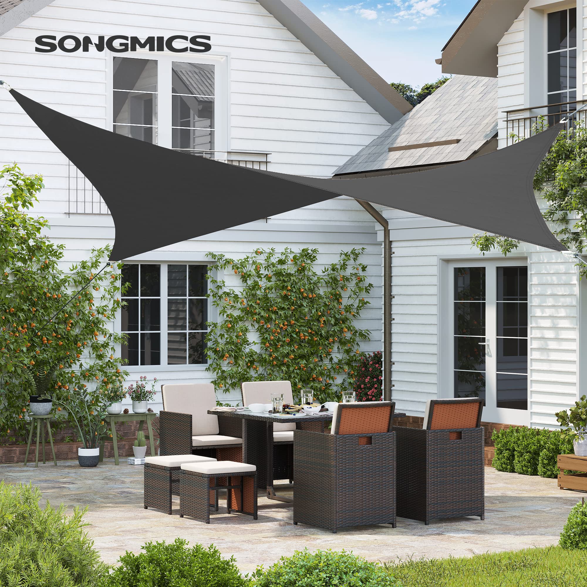songmics-gss34gy-sonnensegel-3-x-4-m-rechteckig-rauchgrau-hdpe image 2