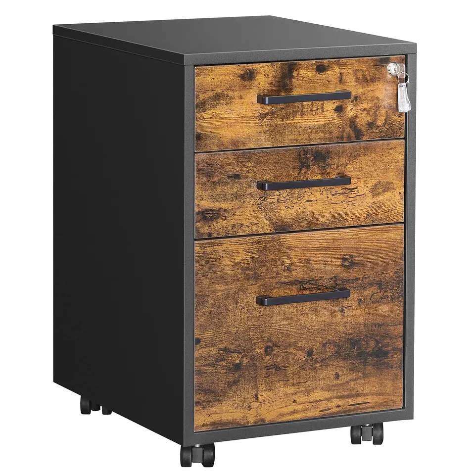 songmics-rollcontainer-ofc110b01-mit-3-schubladen-und-h-ngeregistratur-vintagebr image 1