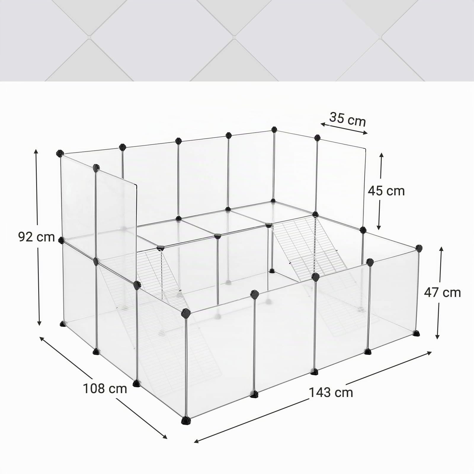 songmics-freigehege-lpc004w01-f-r-kleintiere-laufstall-wei-143-cm image 8