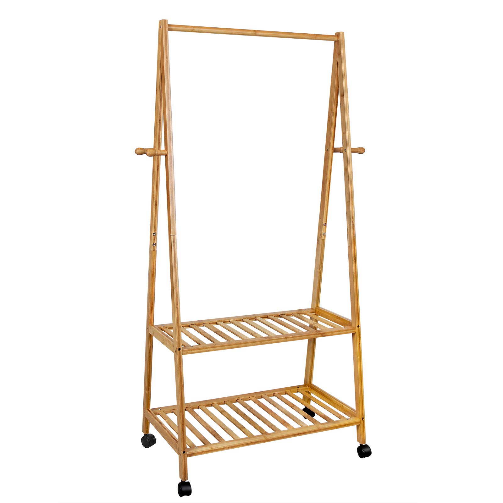 songmics-garderobenst-nder-mit-rollen-kleiderst-nder-bambus image 1