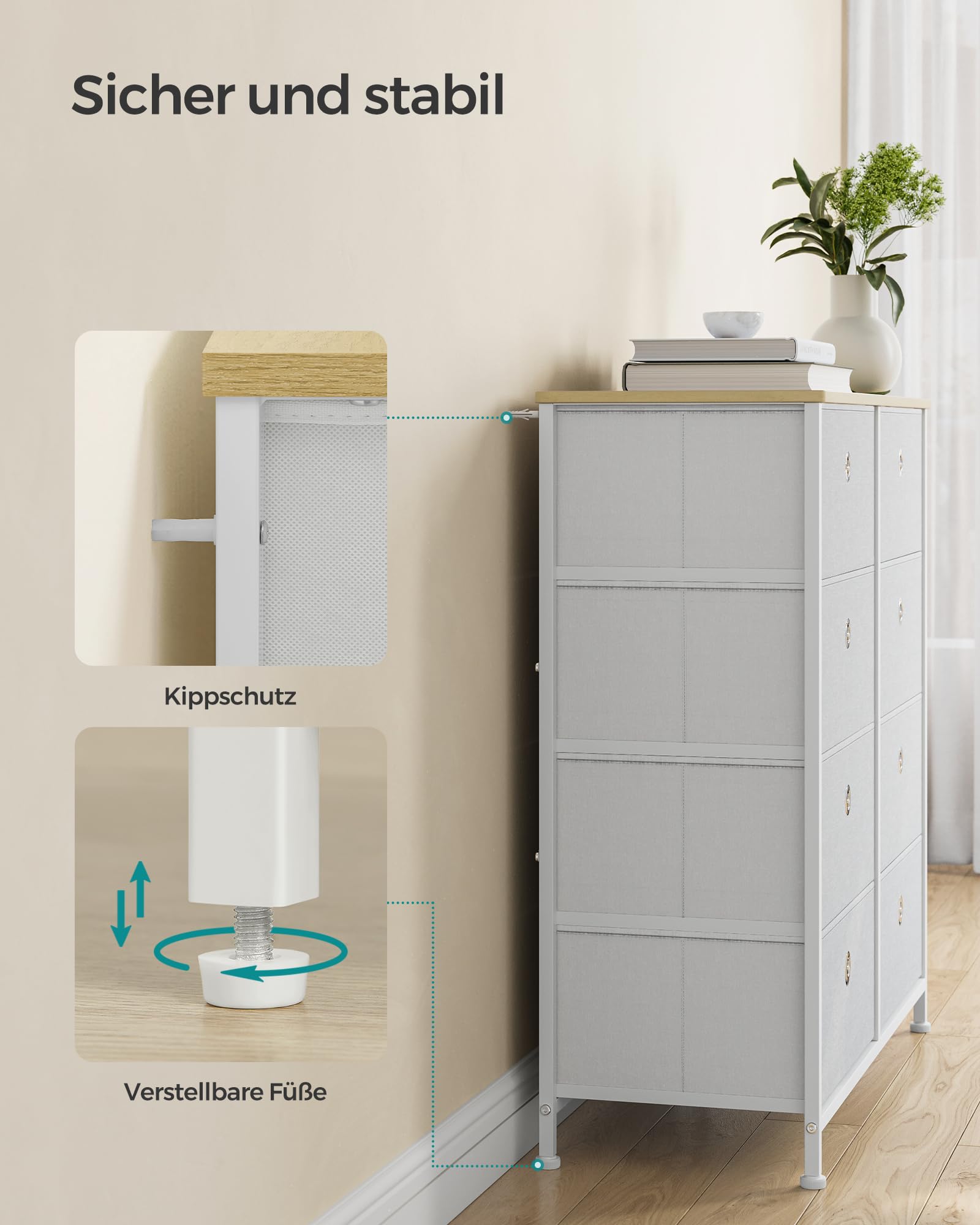 songmics-kommode-lts024w57-mit-8-stoffschubladen-cremewei-eiche image 7