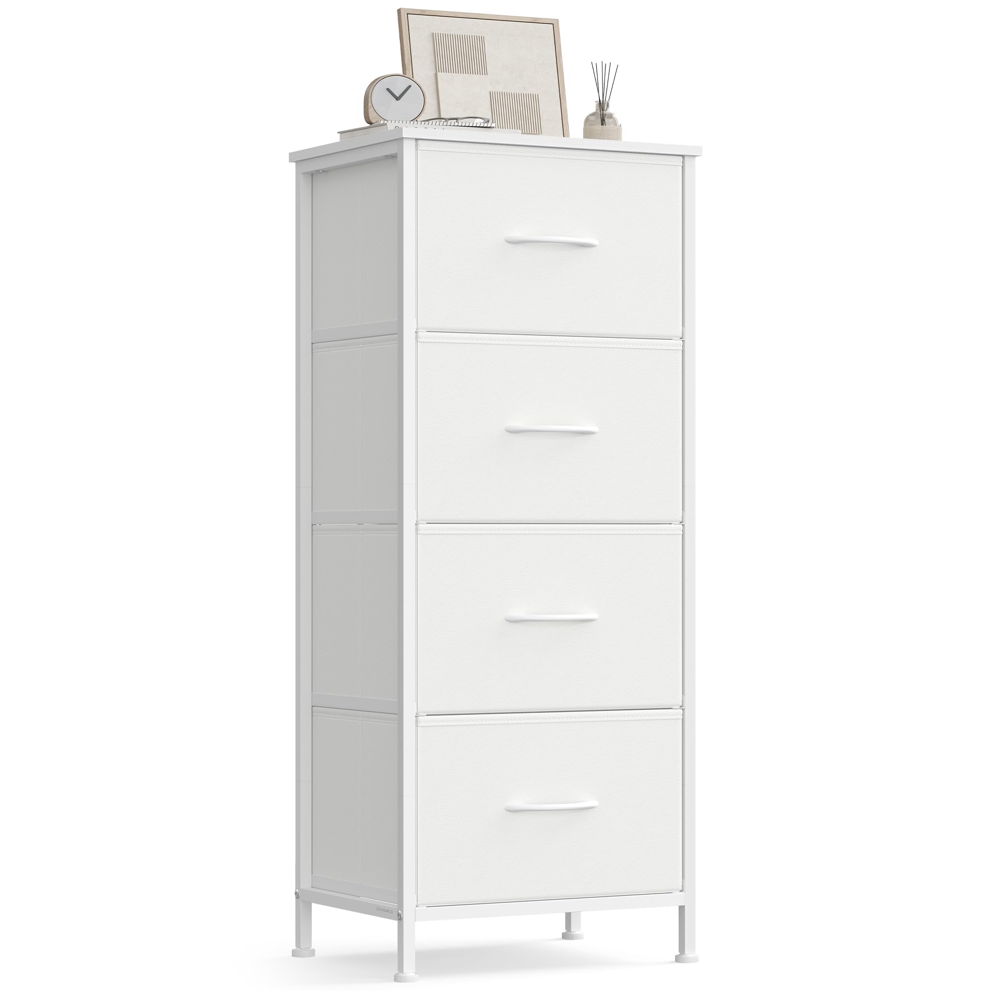 songmics-bellah-lgs314wh01-kommode-4-schubladen-wolkenwei-schneewei image 1