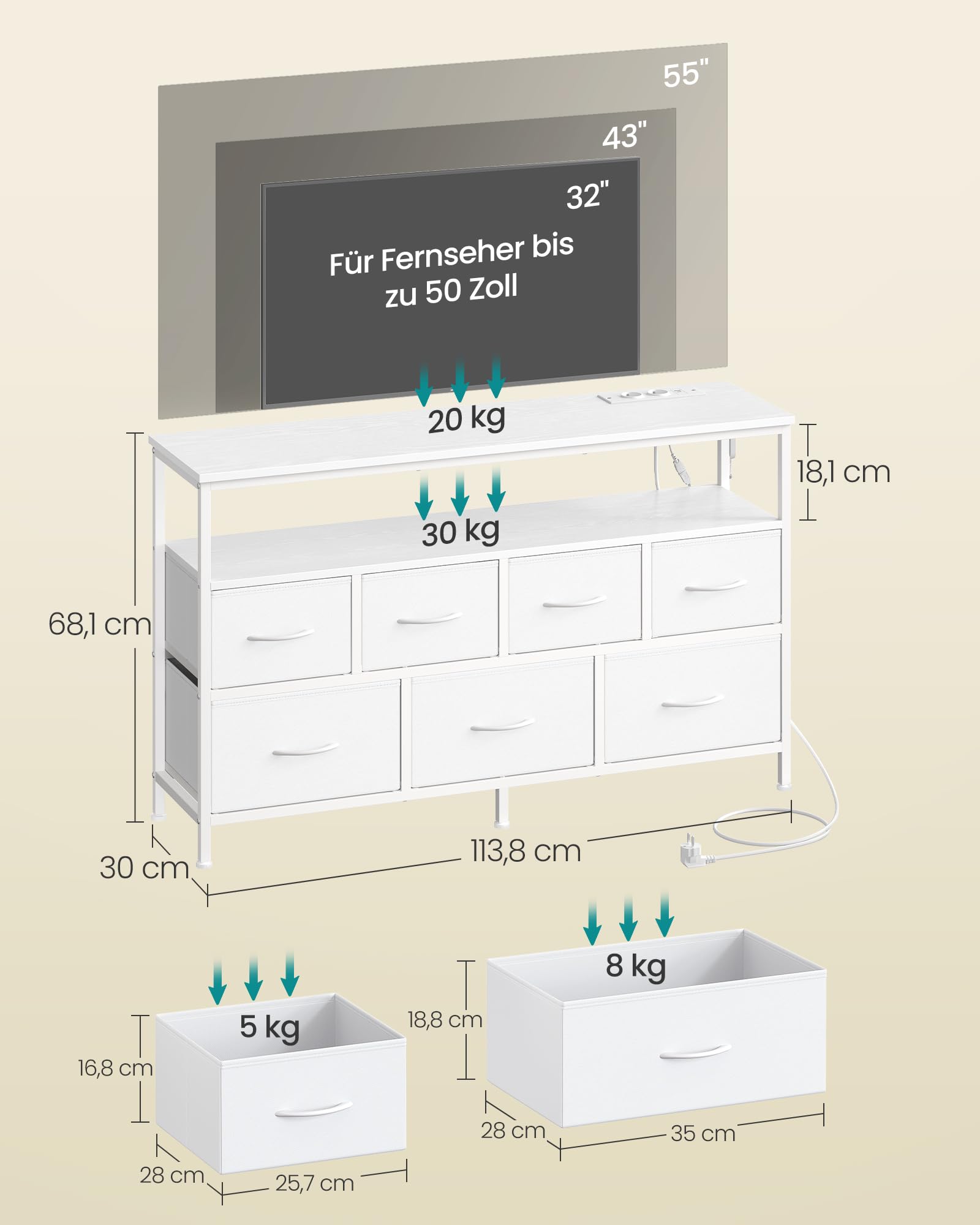 songmics-bellah-kommode-sideboard-wei-7-schubladen-led image 2